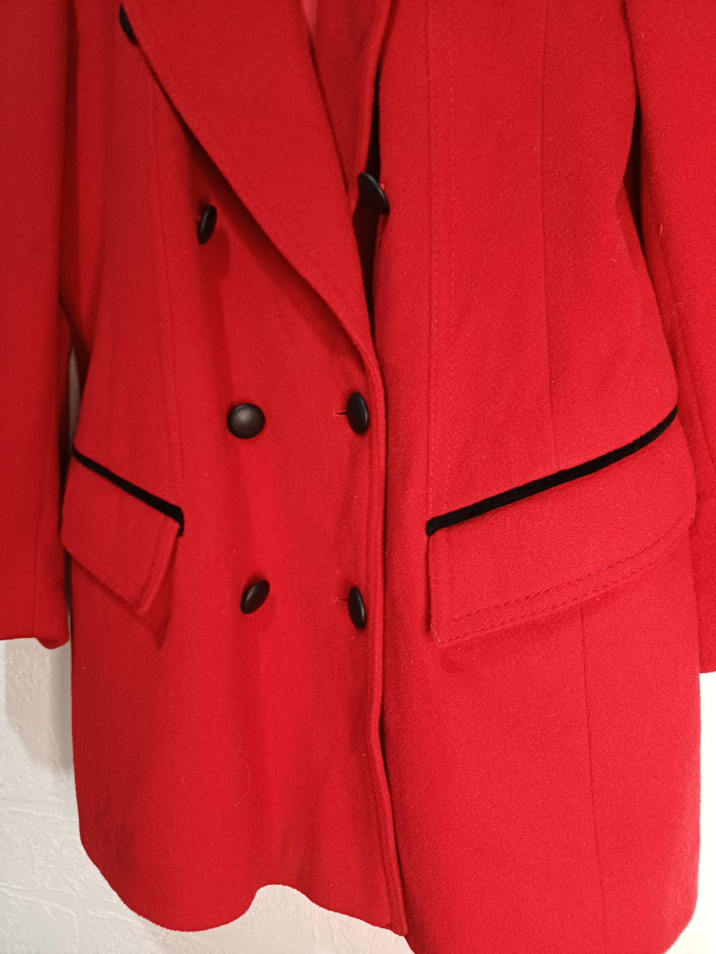 Women's Vintage C&A Wool Cashmere Red Blazer Jacket – UK 10