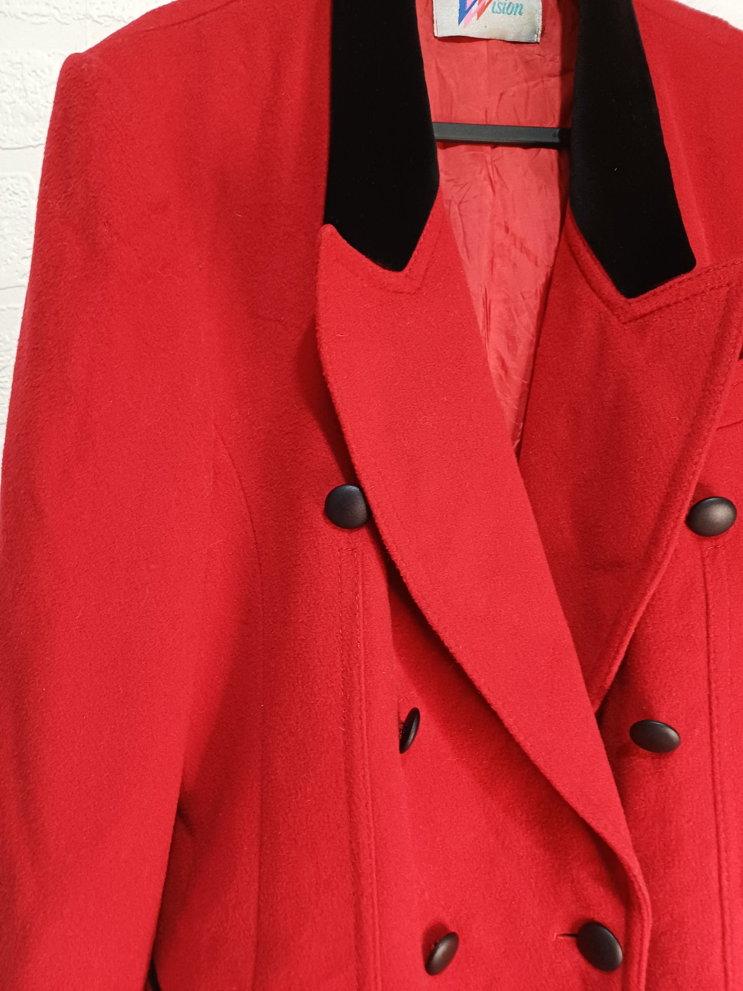Women's Vintage C&A Wool Cashmere Red Blazer Jacket – UK 10