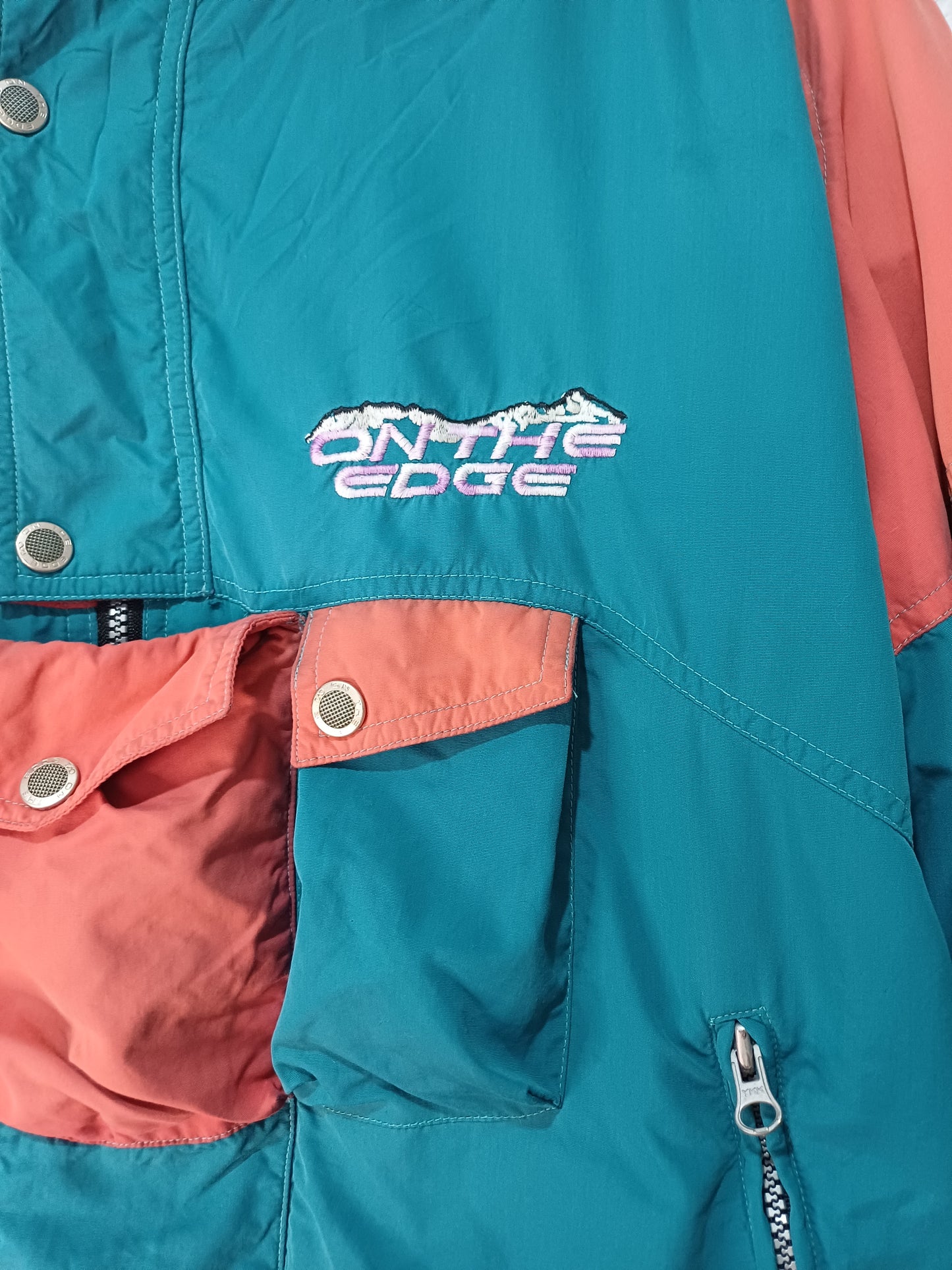 Men's Vintage 90s Ski Jacket – Green & Orange | XL