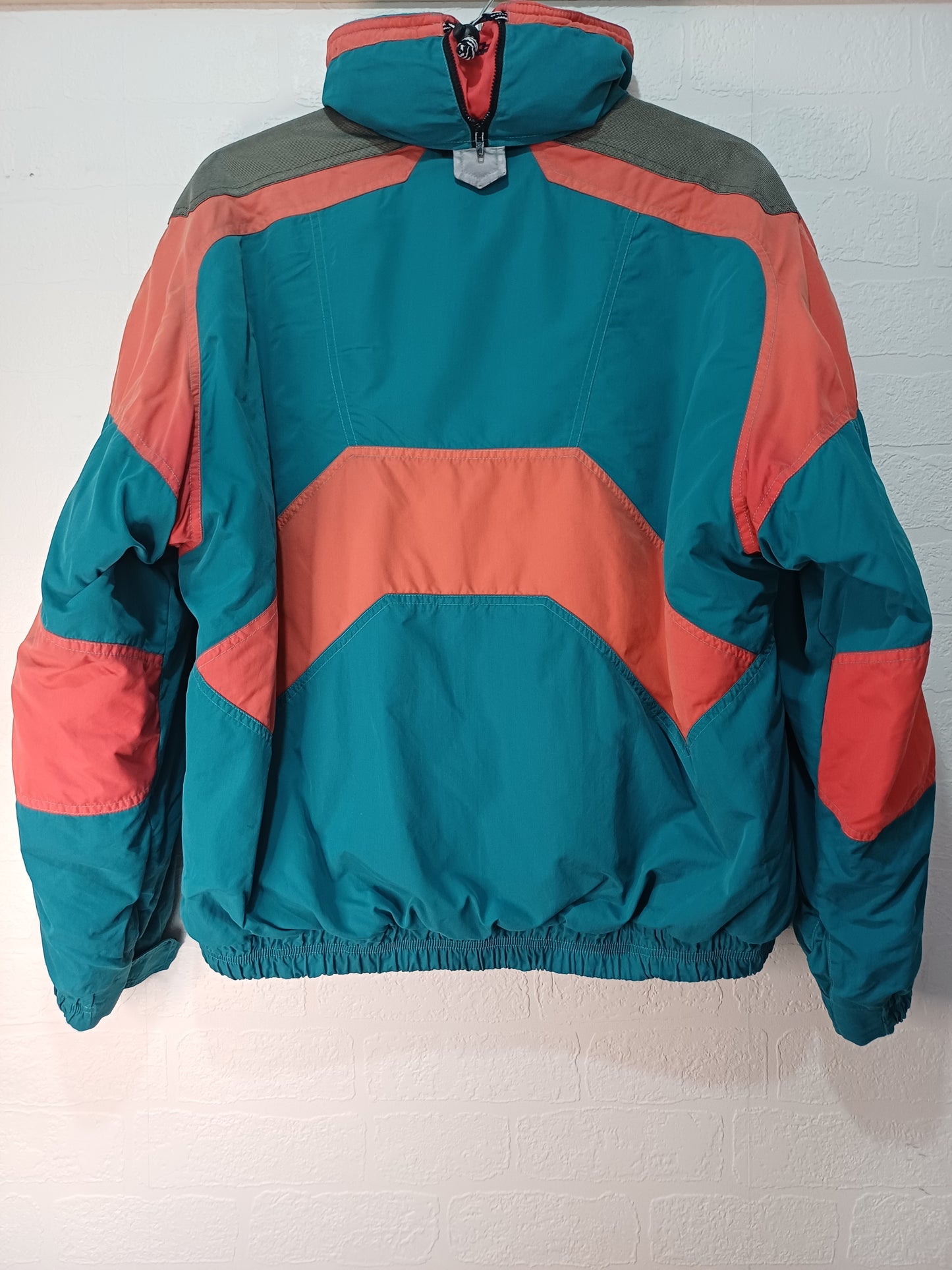 Men's Vintage 90s Ski Jacket – Green & Orange | XL