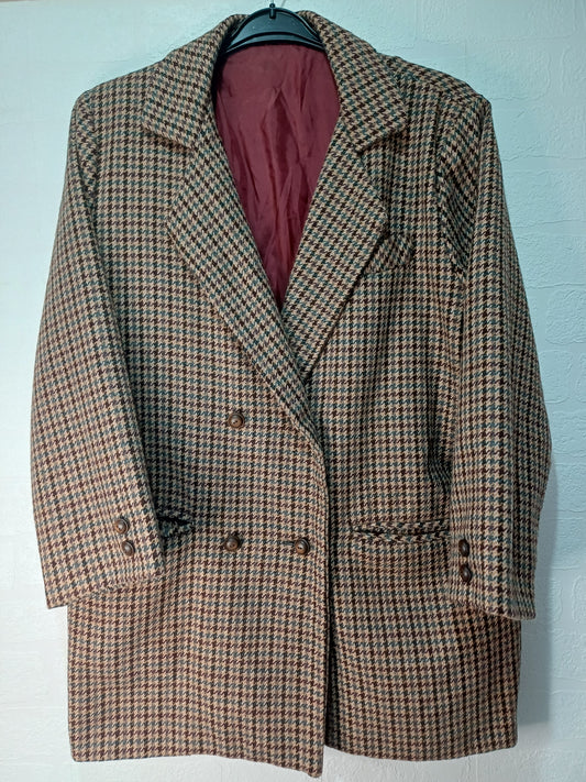Men's Vintage Tweed Blazer – Brown Houndstooth | Approx M/L