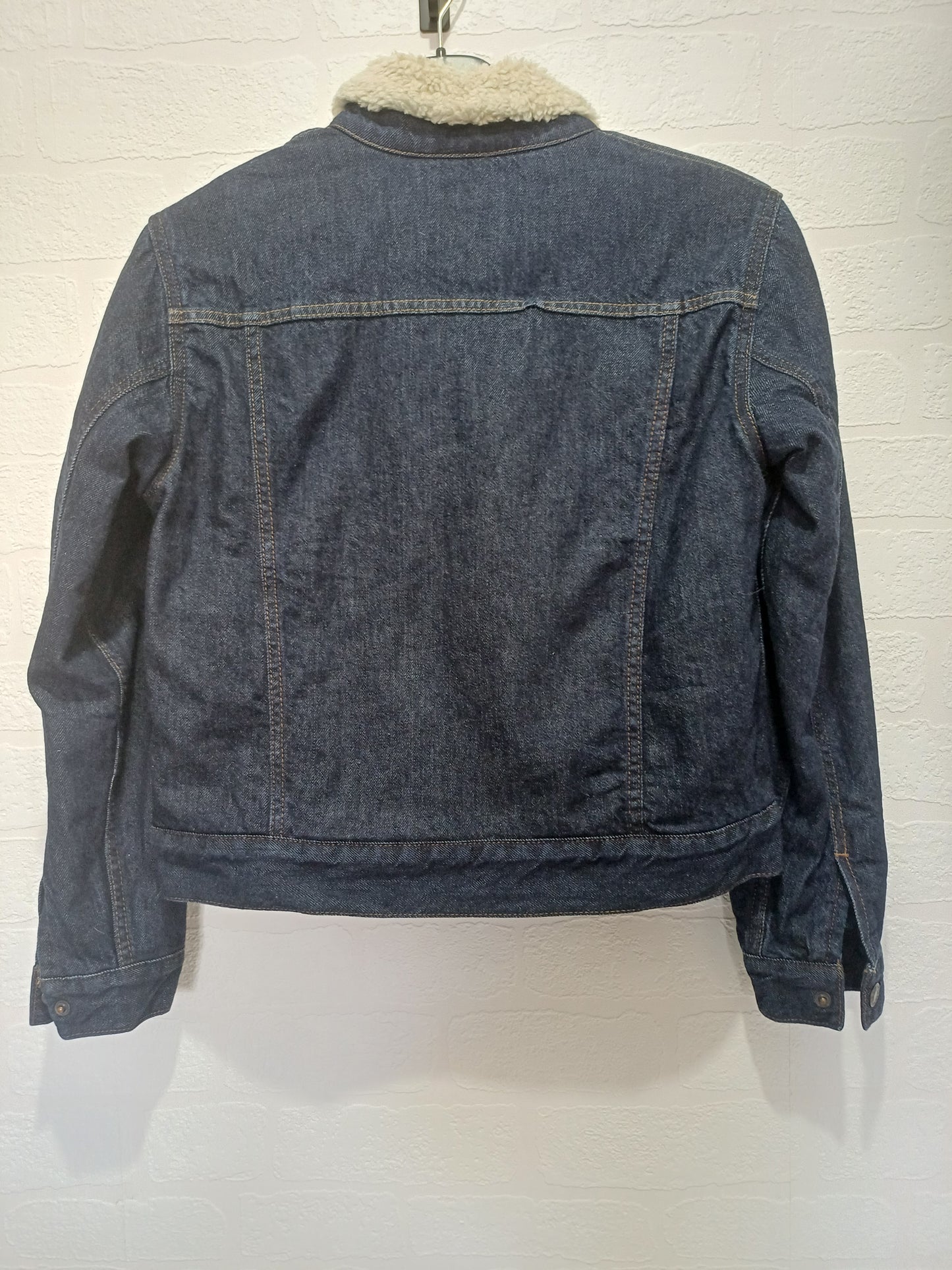 Women's Gap Denim Sherpa Jacket – Blue | XXL Fits XS