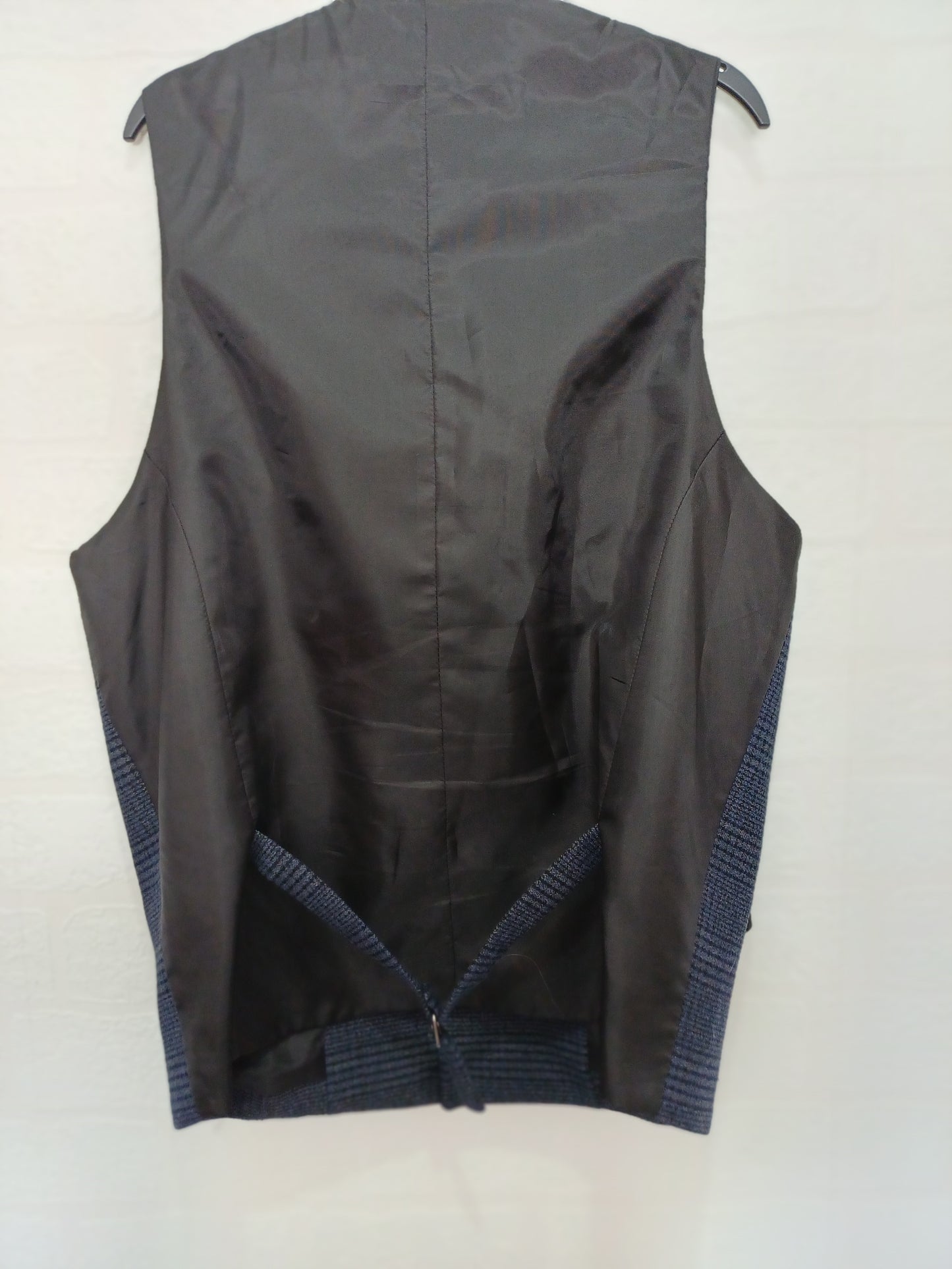 ASOS Men's Grey Check Waistcoat Suit Vest 38R Medium 17.5" PTP 23" Long - Very Good Condition