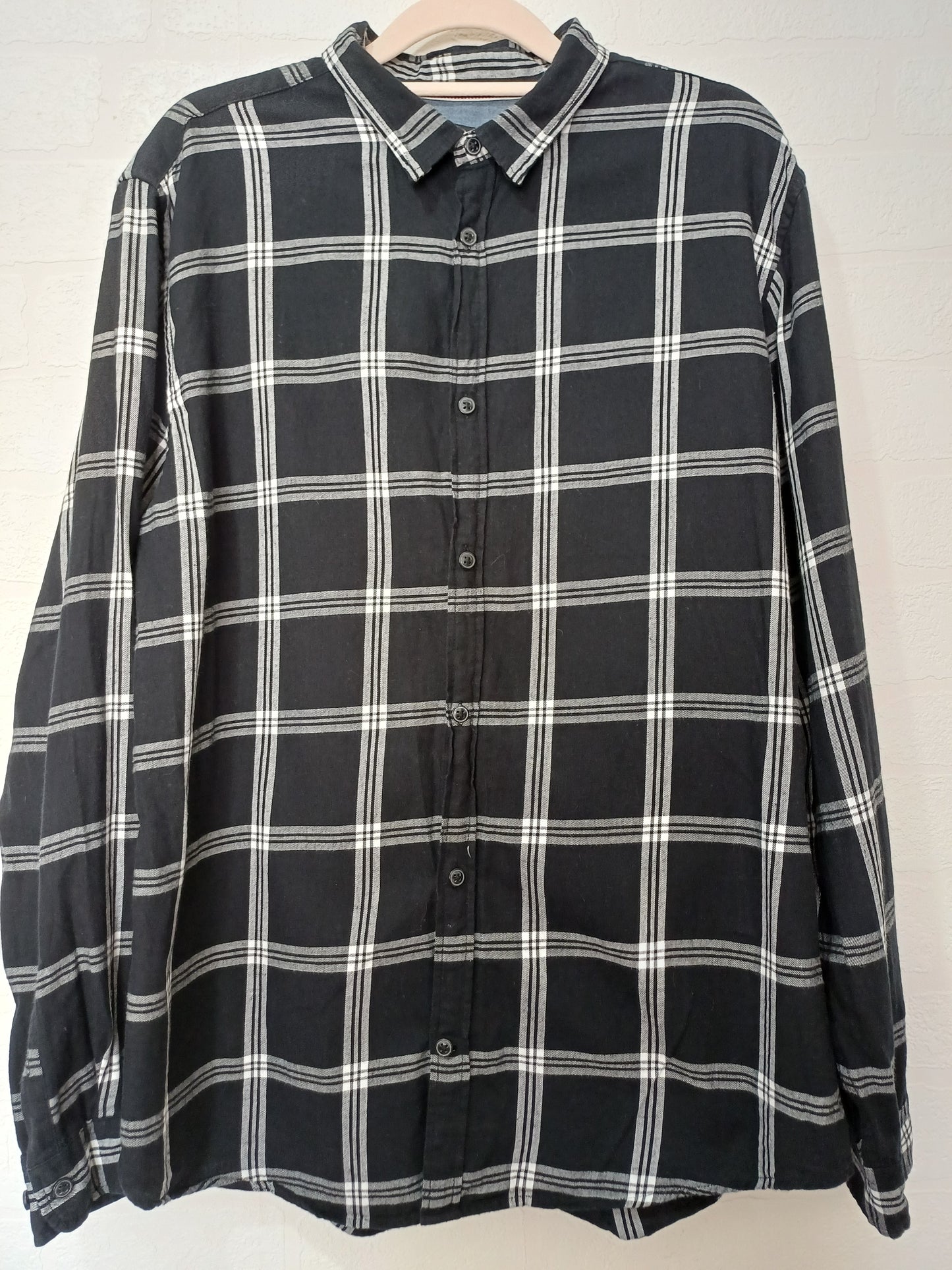 Jack & Jones Black & White Checked Shirt - Size L