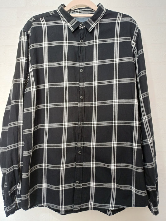 Jack & Jones Black & White Checked Shirt - Size L