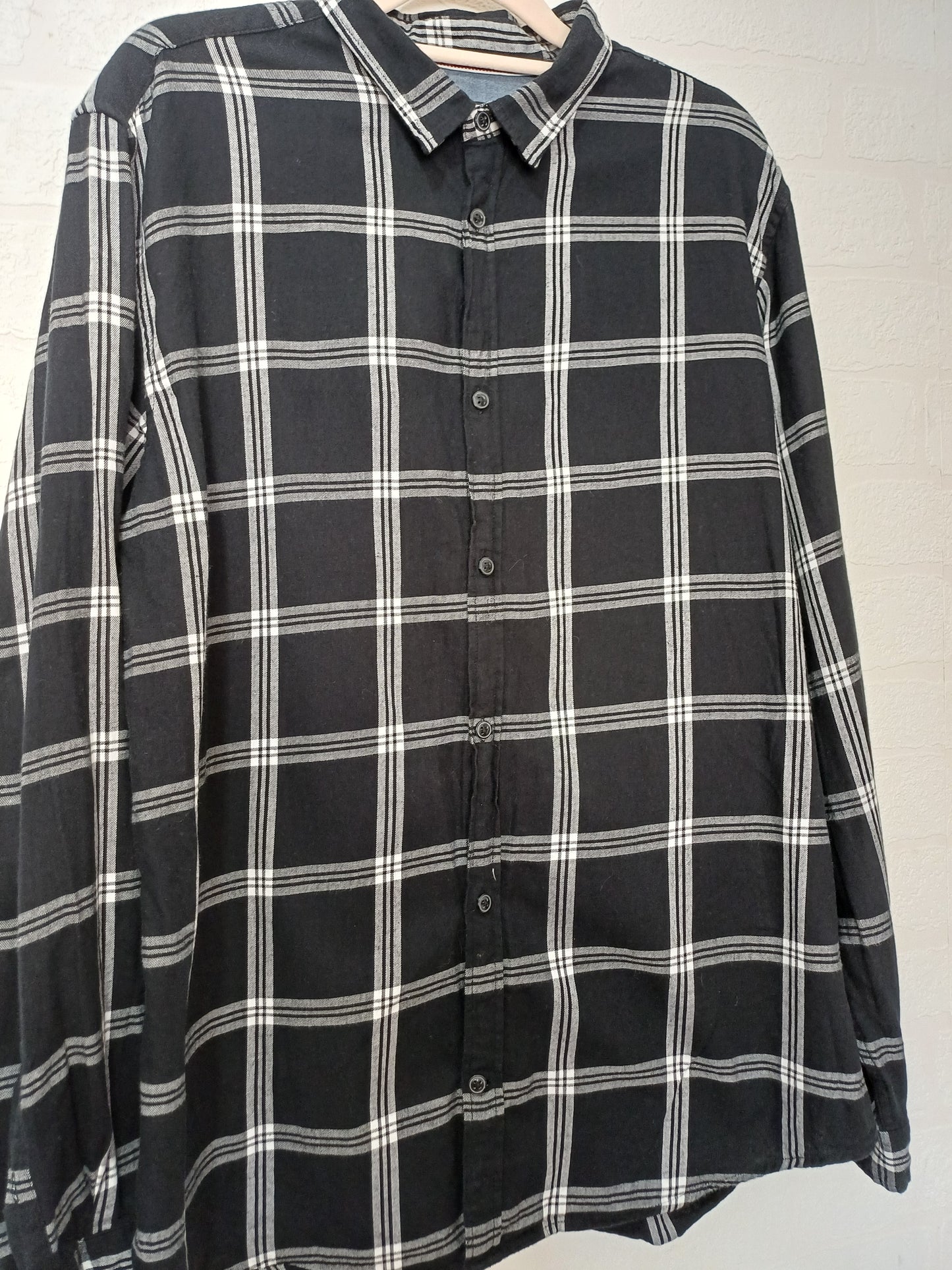 Jack & Jones Black & White Checked Shirt - Size L