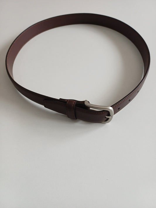 Peter Werth Coated Bonded Leather Dark Brown Belt 34 - Never Worn