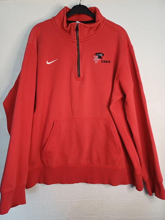 Nike Red 1/4 Zip Sweatshirt Large 24" PTP - Good Condition