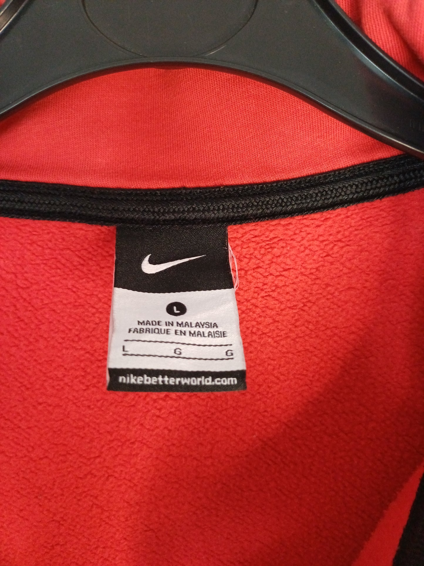 Nike Red 1/4 Zip Sweatshirt Large 24" PTP - Good Condition