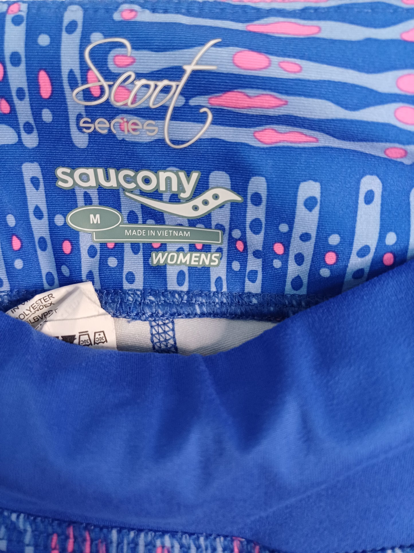 Saucony Blue and Pink Gym Shorts Medium - Like New Condition