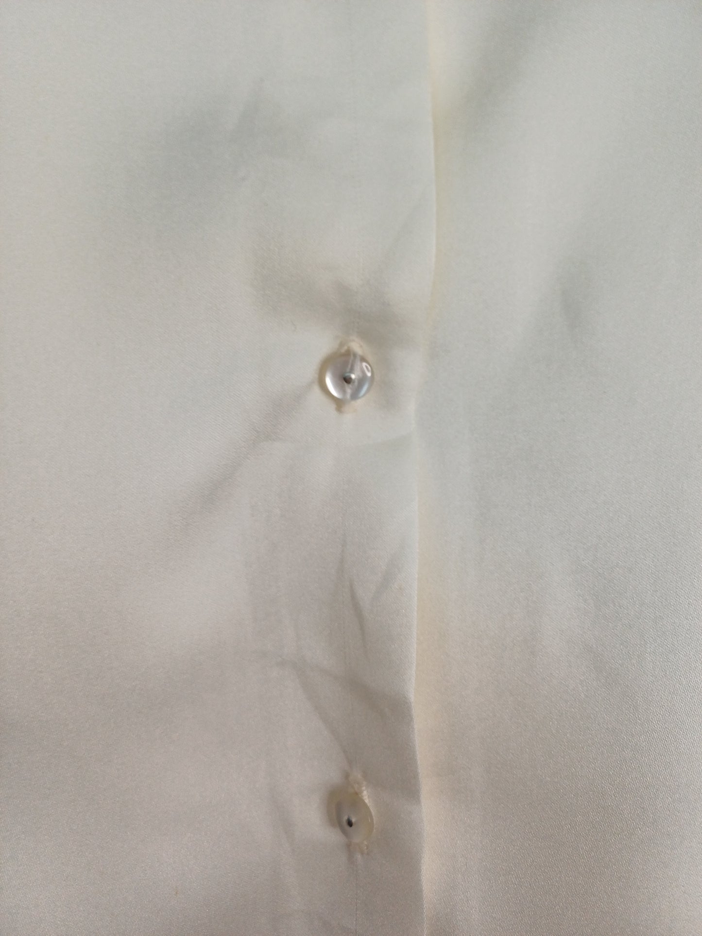 Coscob White Big Collar Blouse UK 10 21" PTP - Good Condition