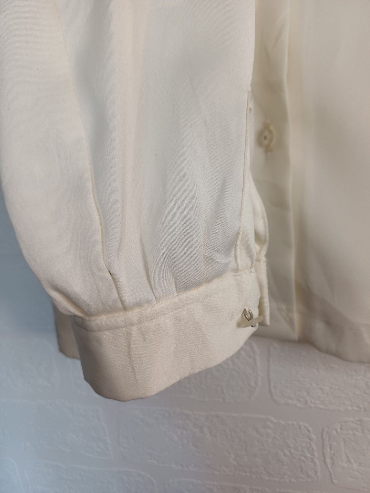 Coscob White Big Collar Blouse UK 10 21" PTP - Good Condition
