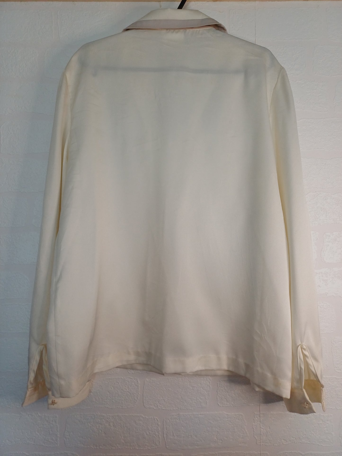 Coscob White Big Collar Blouse UK 10 21" PTP - Good Condition