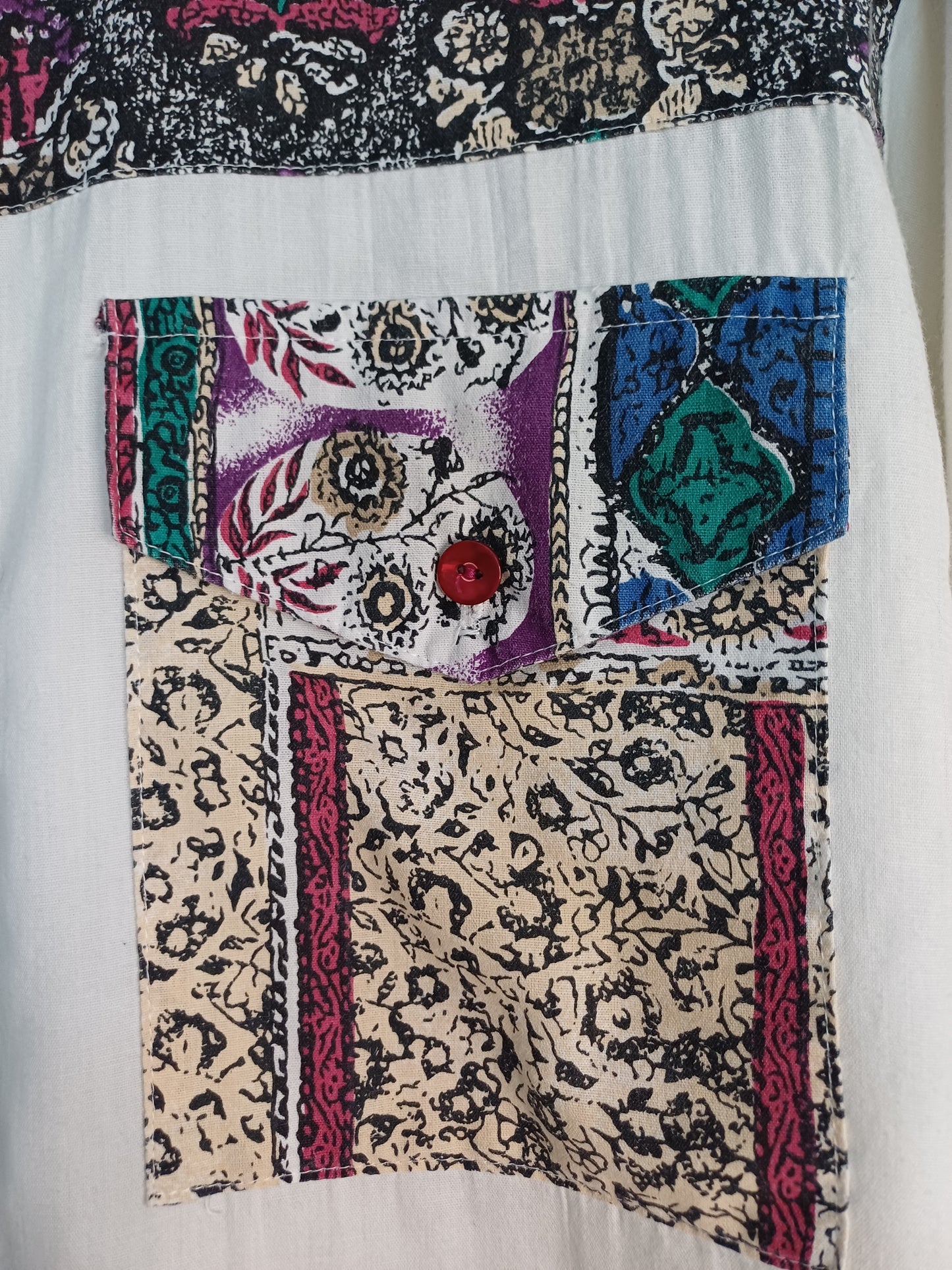 Tapestry Vintage White Patterned Blouse/Shirt – Approx UK 12-14 (21" PTP)