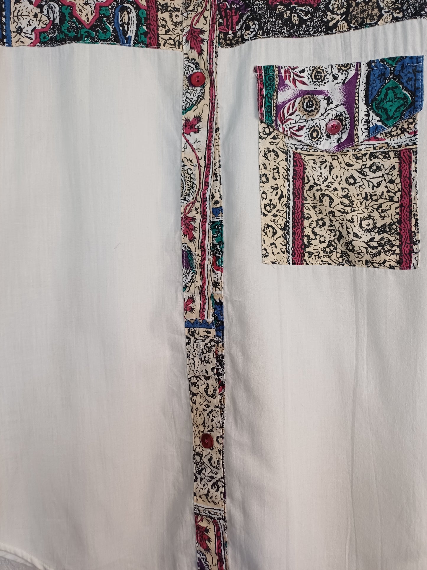 Tapestry Vintage White Patterned Blouse/Shirt – Approx UK 12-14 (21" PTP)