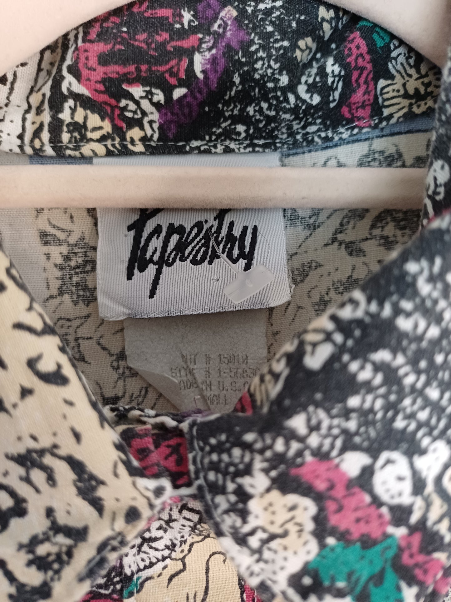Tapestry Vintage White Patterned Blouse/Shirt – Approx UK 12-14 (21" PTP)