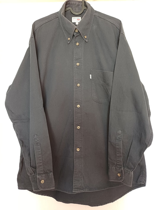 Navy Blue Cord Shirt Large 24" PTP - Good Condition