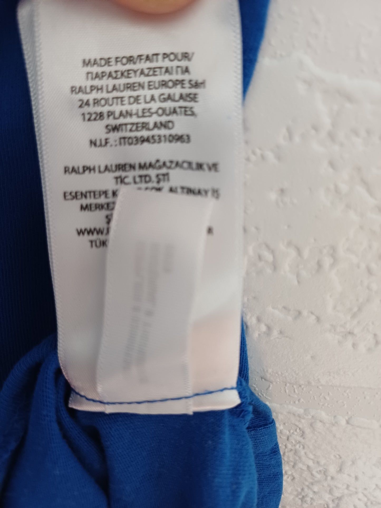 Polo Ralph Lauren Blue Polo Bear Graphic T-Shirt Medium 20" PTP - Good Condition