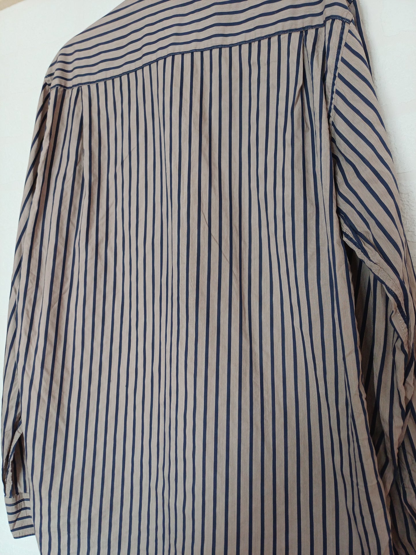 Barbour Light Purple and Beige Shirt Size R 23" PTP - Very Good Condition