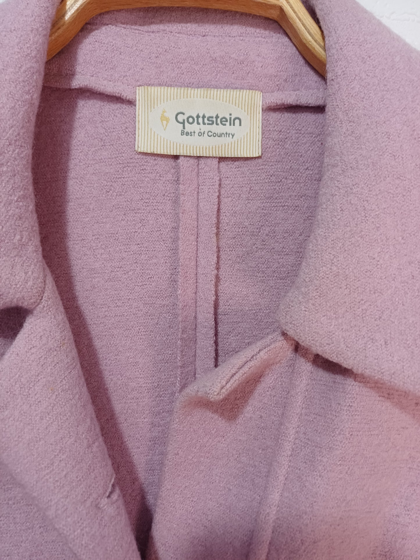 Gottstein Soft Pink Pure New Wool Jacket Size 12 20" PTP - Very Good Condition
