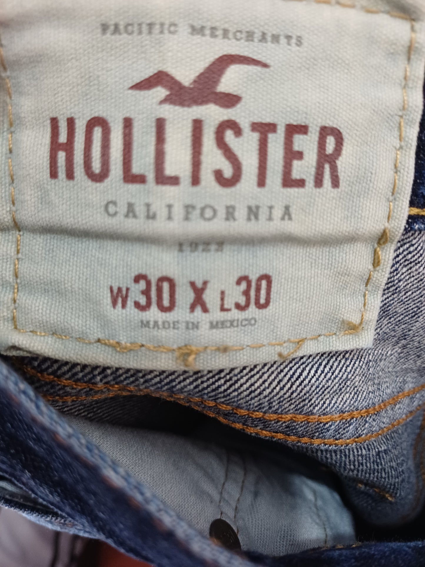 Hollister Blue Straight Fit Jeans 30W 30L - Very Good Condition