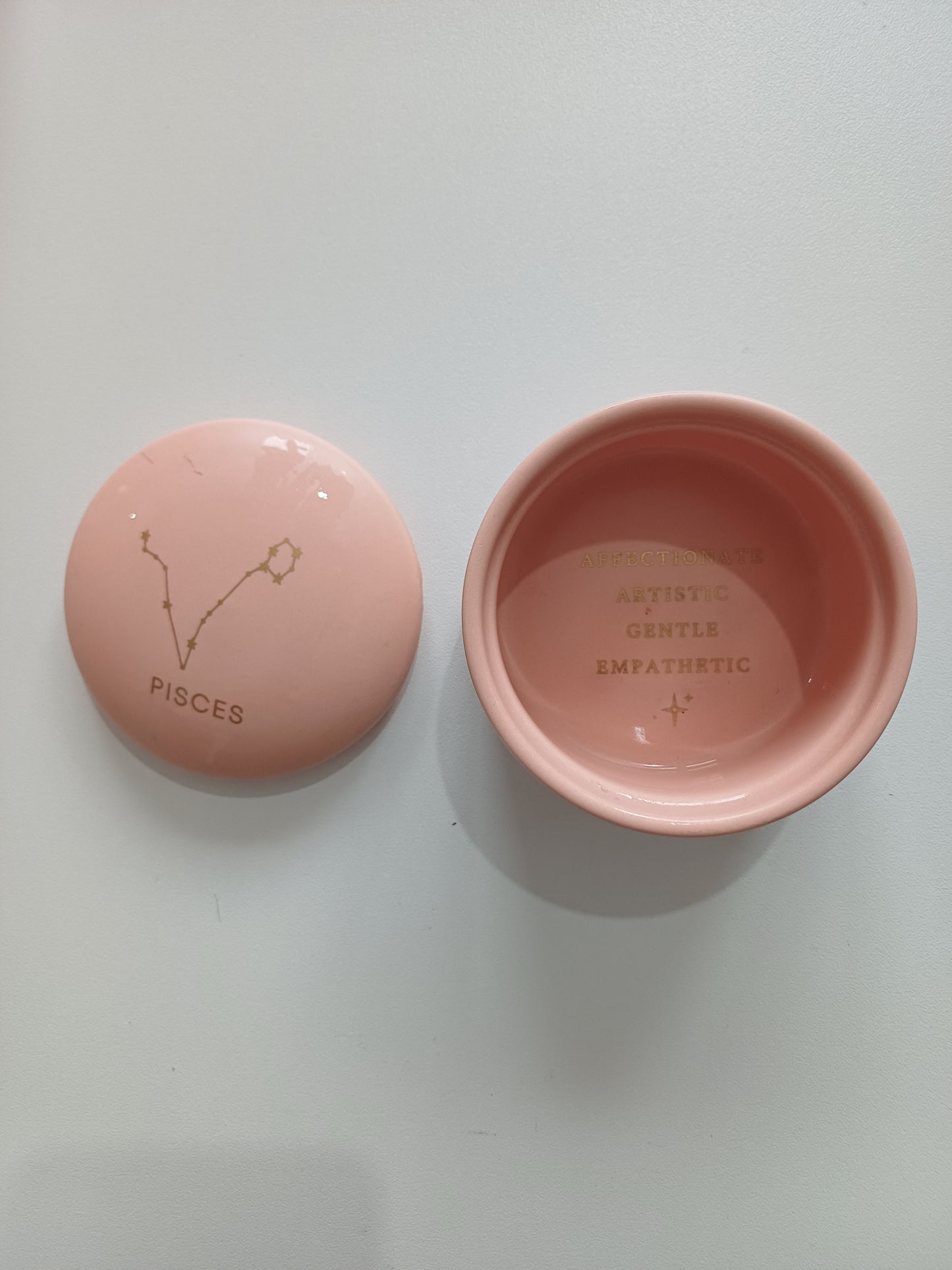 Pisces Pink Trinket Box - Good Condition