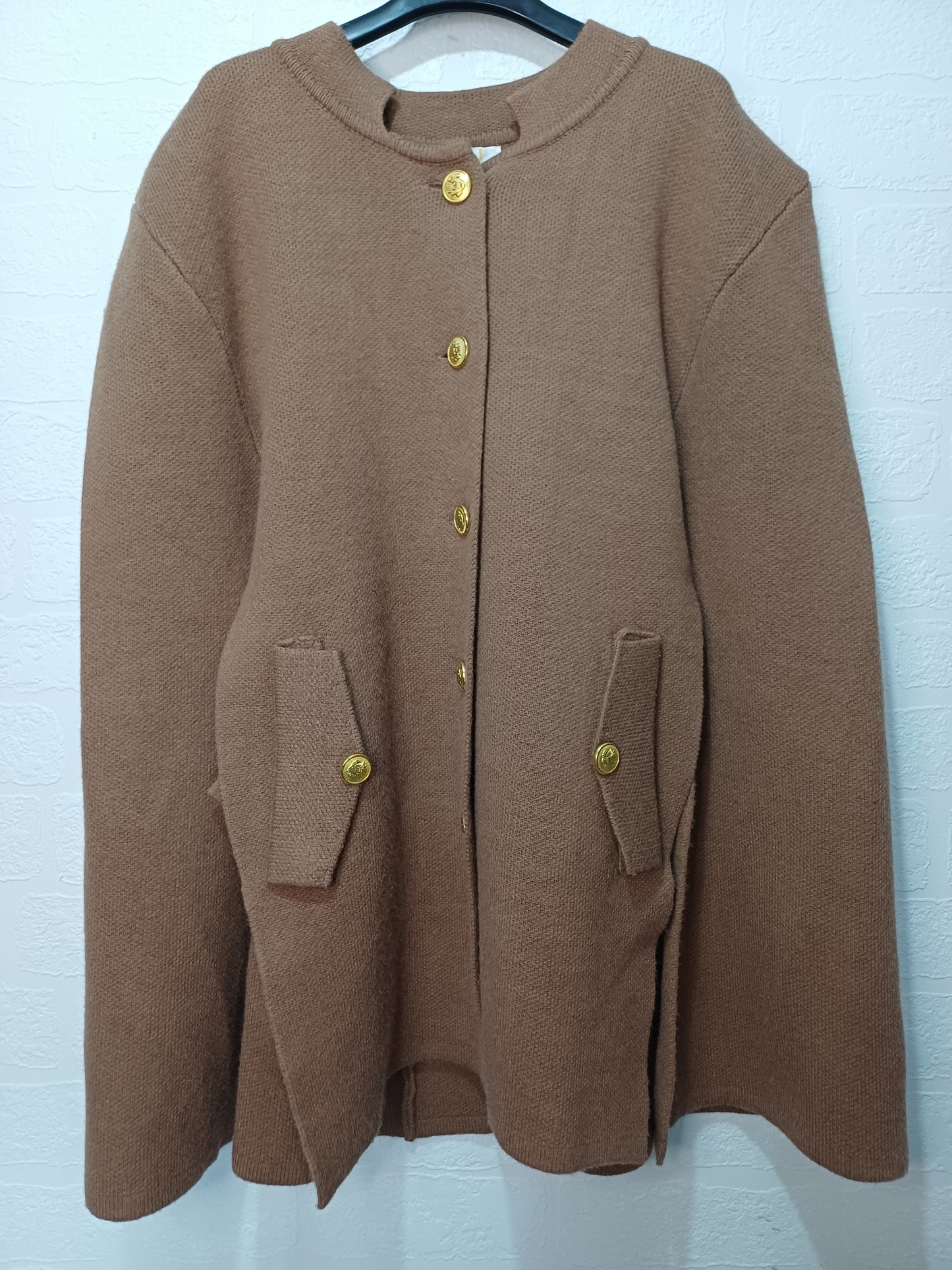 Malissa Brown Beige Poncho Cape One Size 30" Long - Very Good Condition