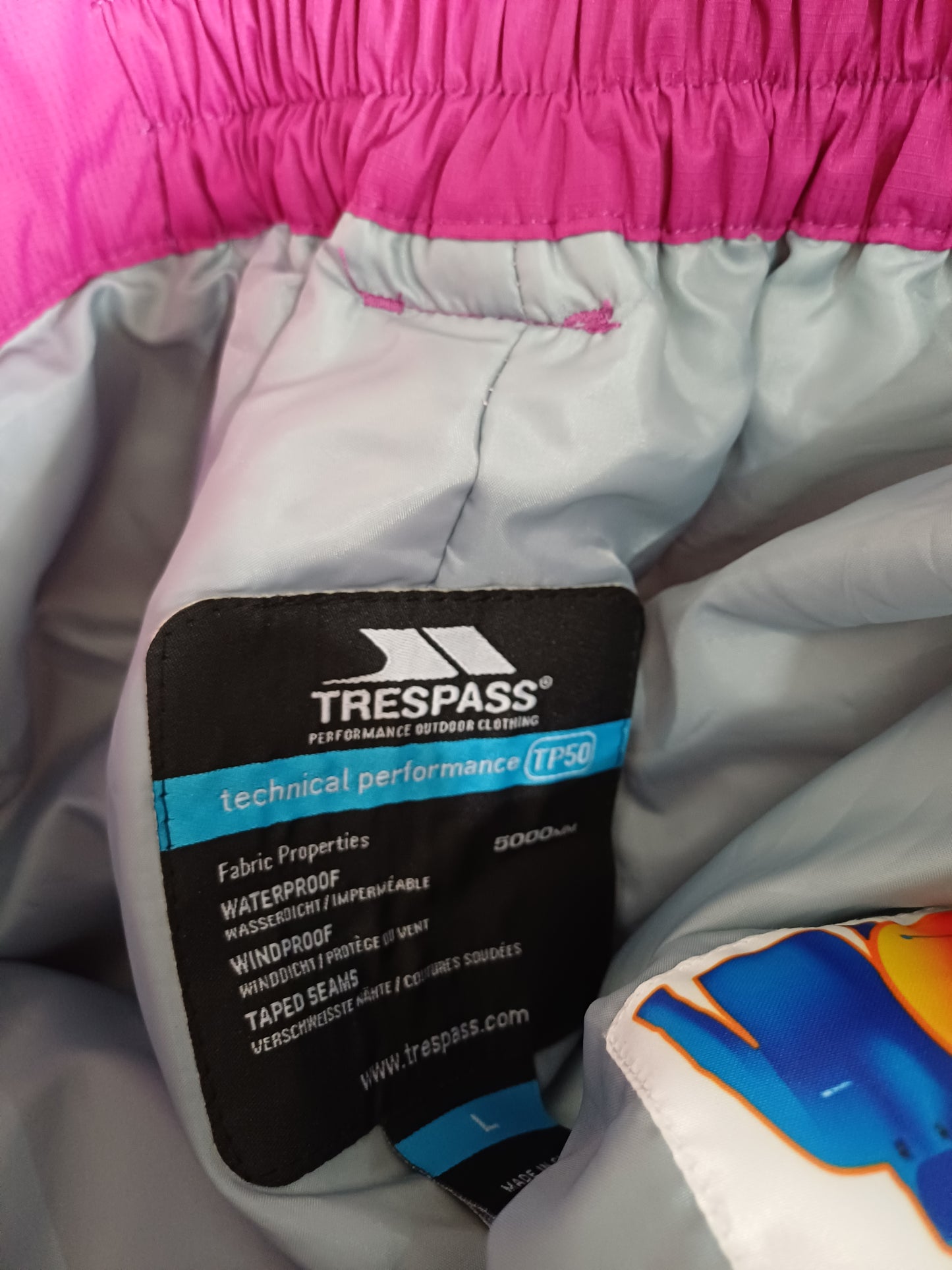 Trespass Pink Ski Trousers Large 36W 31L - Very Good Condition