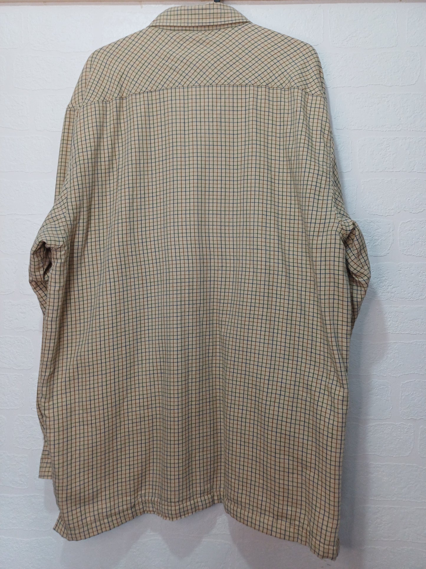 Champion Caramel Check Fleece-Lined Shirt Large 22" PTP - Very Good Condition