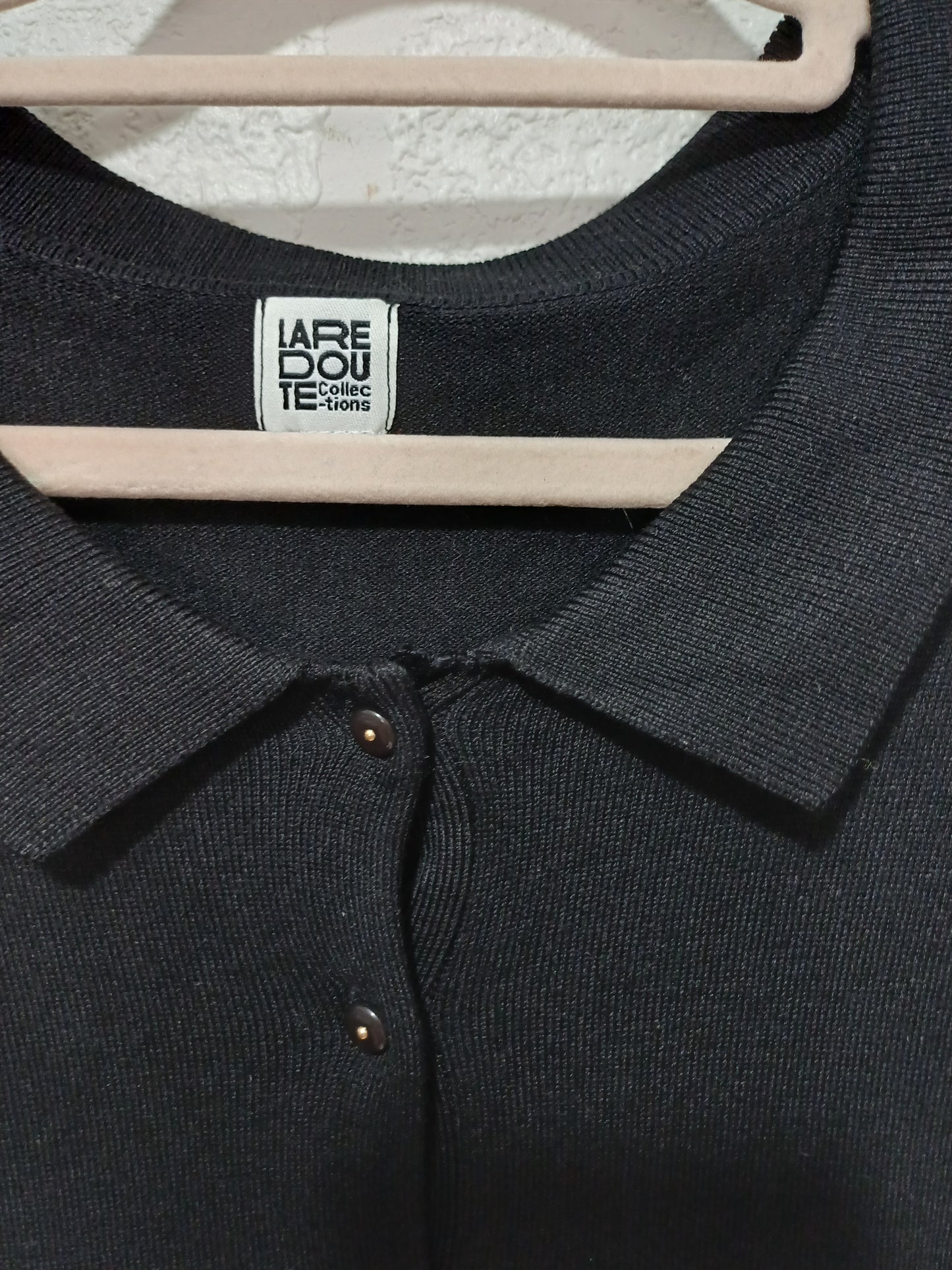 La Redoute Collections Black Collared Sweater Extra Large 23" PTP - Very Good Condition