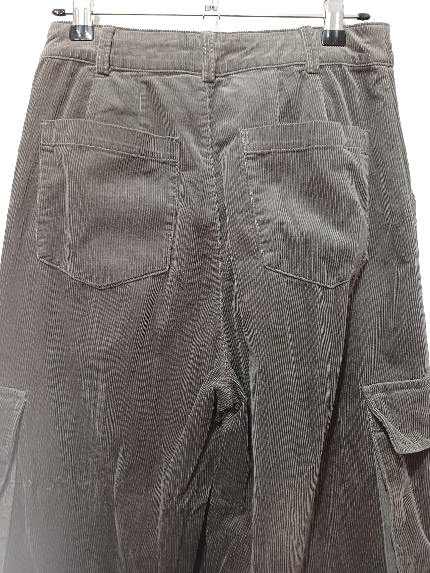 Moussy Charcoal Grey Cord Cargo Trousers Size 1 26W 28L - Good Condition