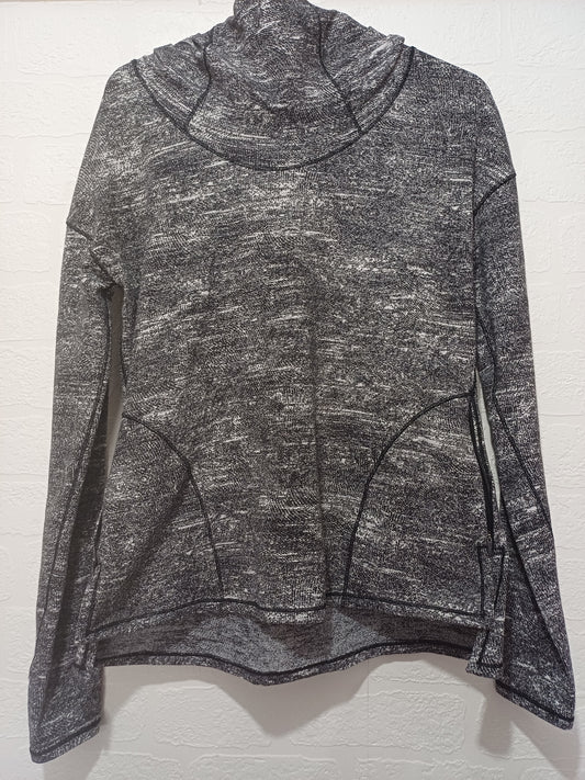 Lululemon Grey Marl Funnel Neck Pullover Size 4 (Approx 8-10) 18" PTP - Very Good Condition