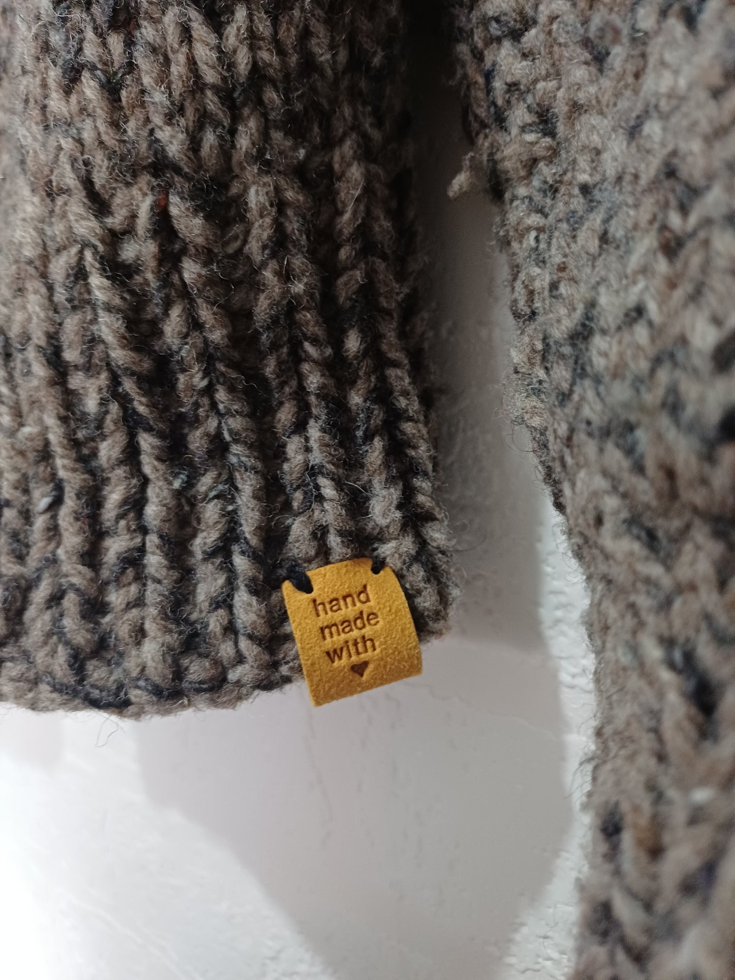 Handmade Grey Chunky Knit Cardigan 16.5" PTP - Very Good Condition