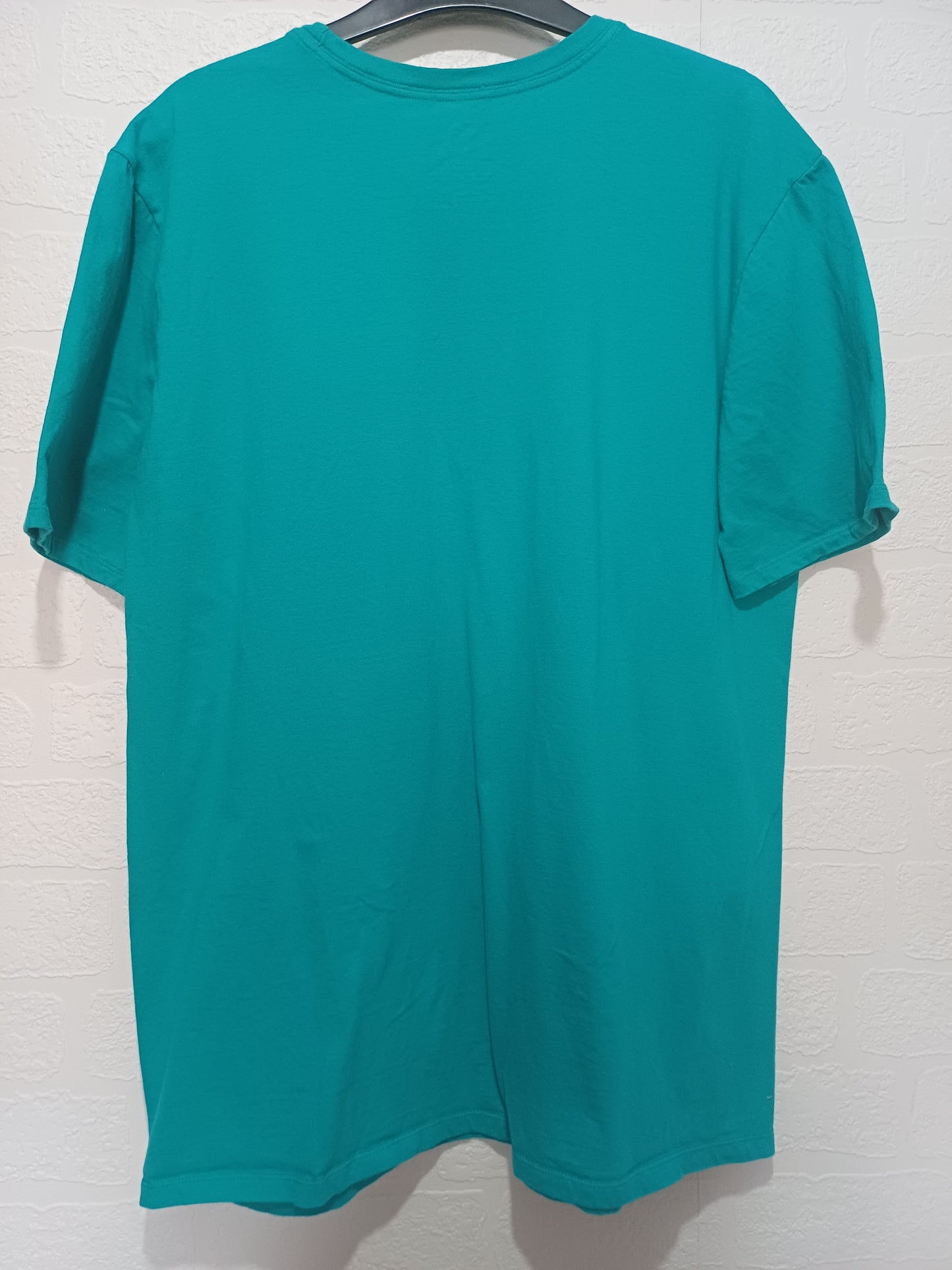 Nike Teal Turquoise Graphic Logo T-Shirt Large 20.5" PTP - Good Condition