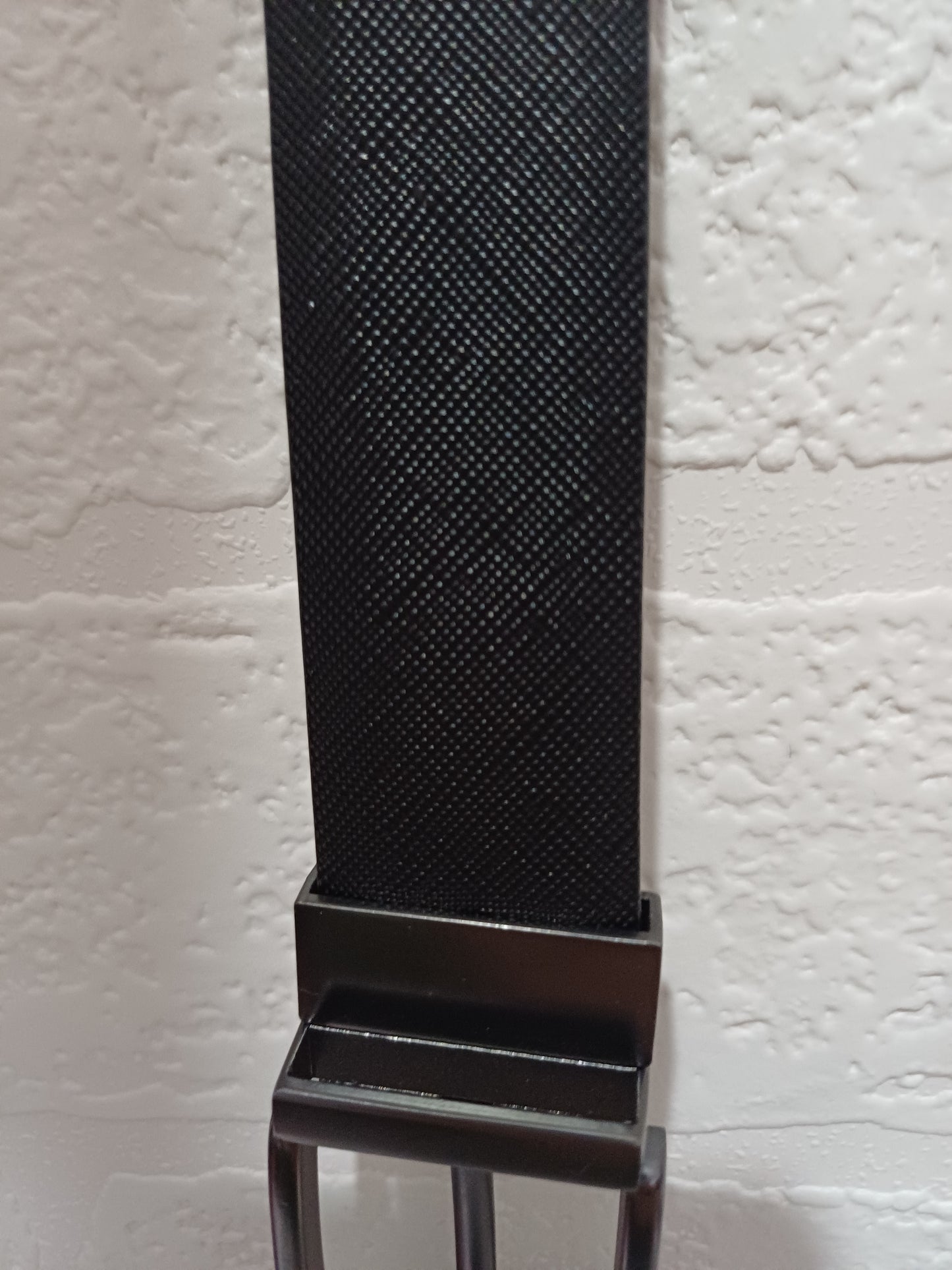 Peter Werth Black Textured Blended Leather Belt 34" Dark Metal Buckle - Like New Condition