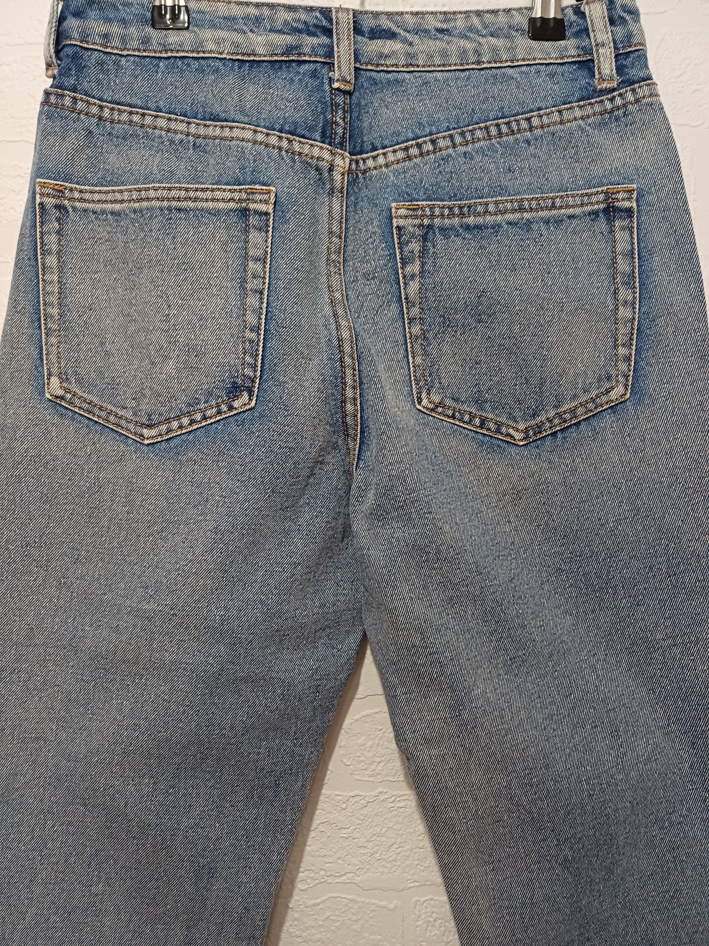 Rock N Rev Light Blue Acid Wash Distressed Mom Jeans W28 L26 - Very Good Condition