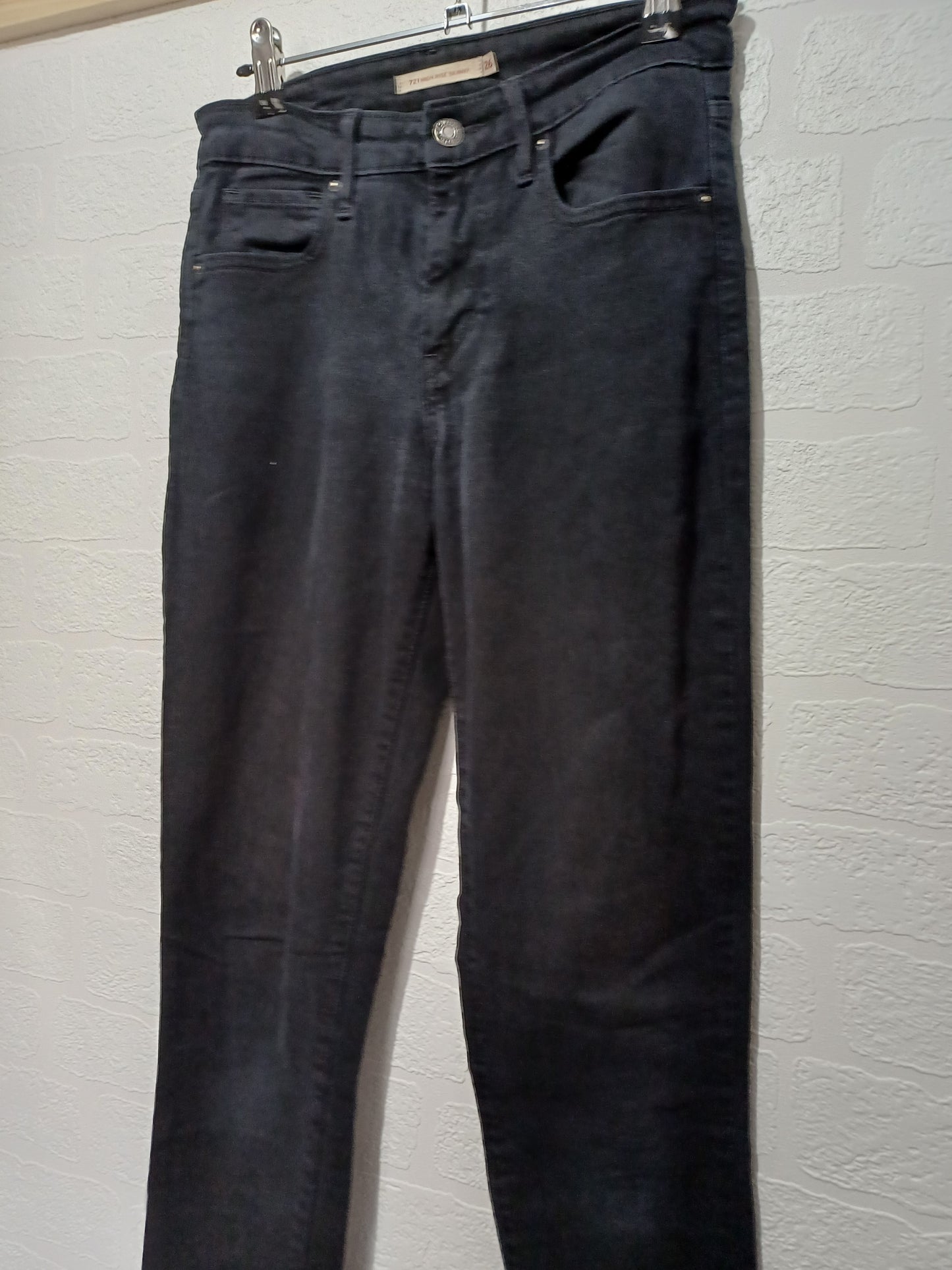 Levi's Black 721 High Rise Skinny Jeans W26 26" Waist - Good Condition