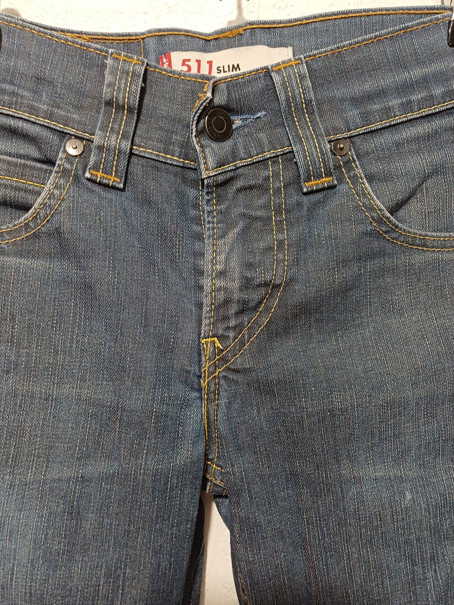 Levi's Blue Wash 511 Slim Fit Jeans Approx 29W 27L - Good Condition