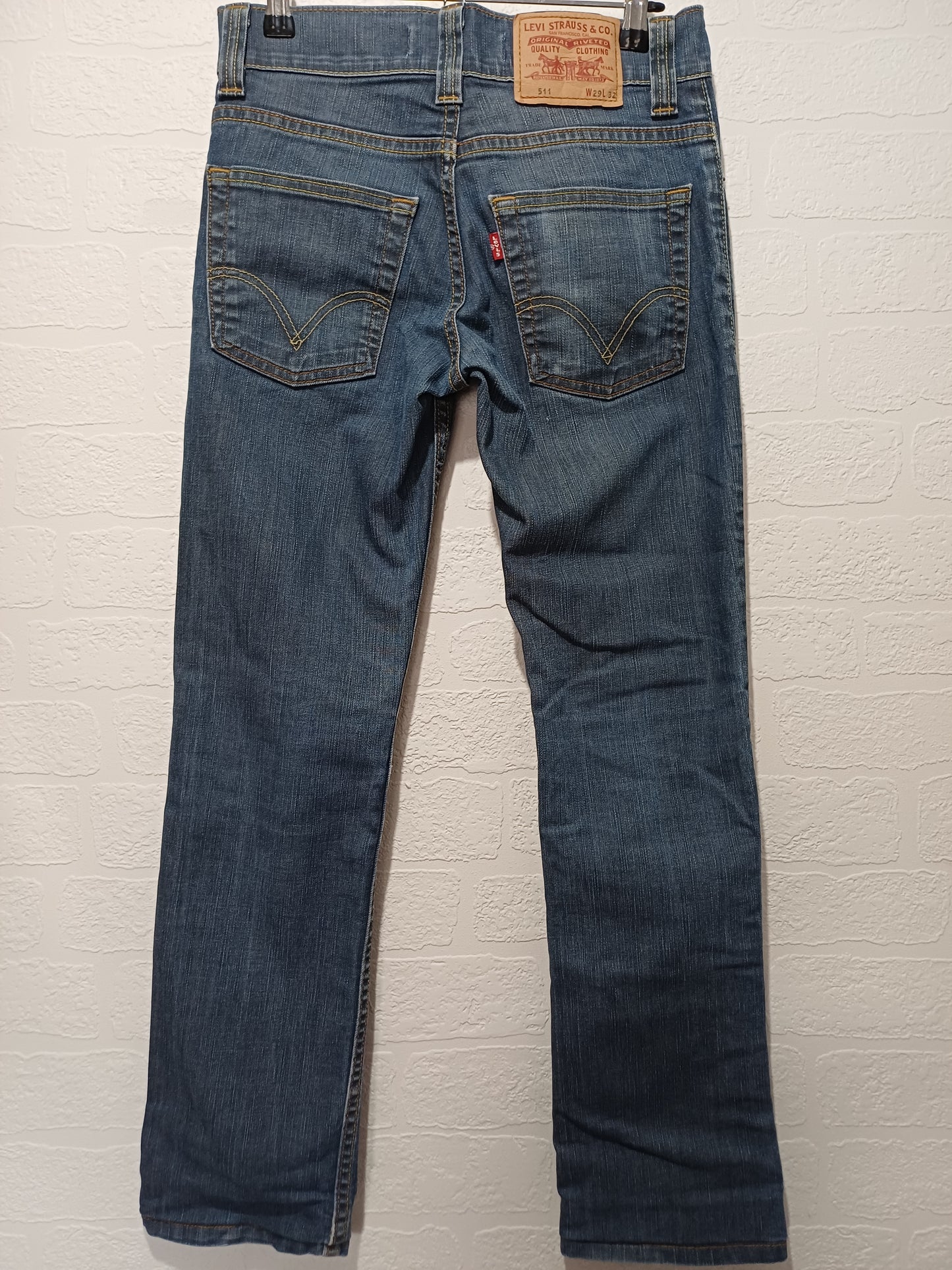 Levi's Blue Wash 511 Slim Fit Jeans Approx 29W 27L - Good Condition