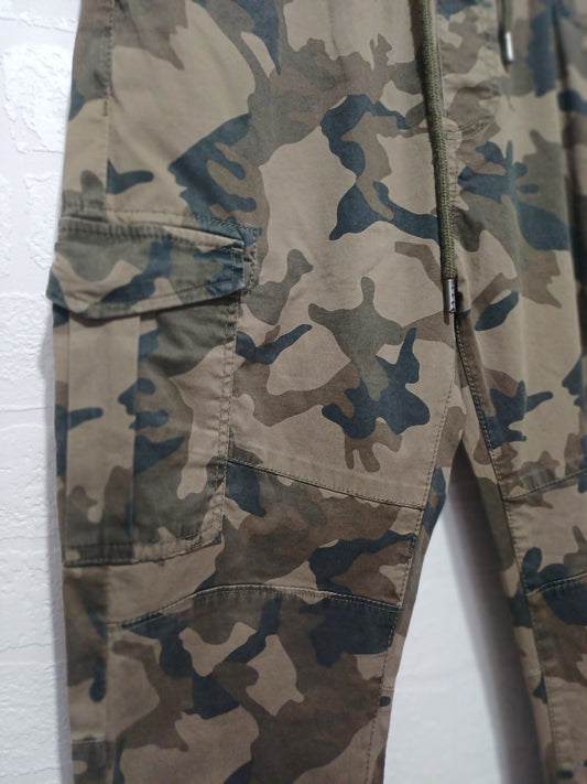 FSBN Green Brown Camo Cargo Joggers Small W30 L28 - Very Good Condition