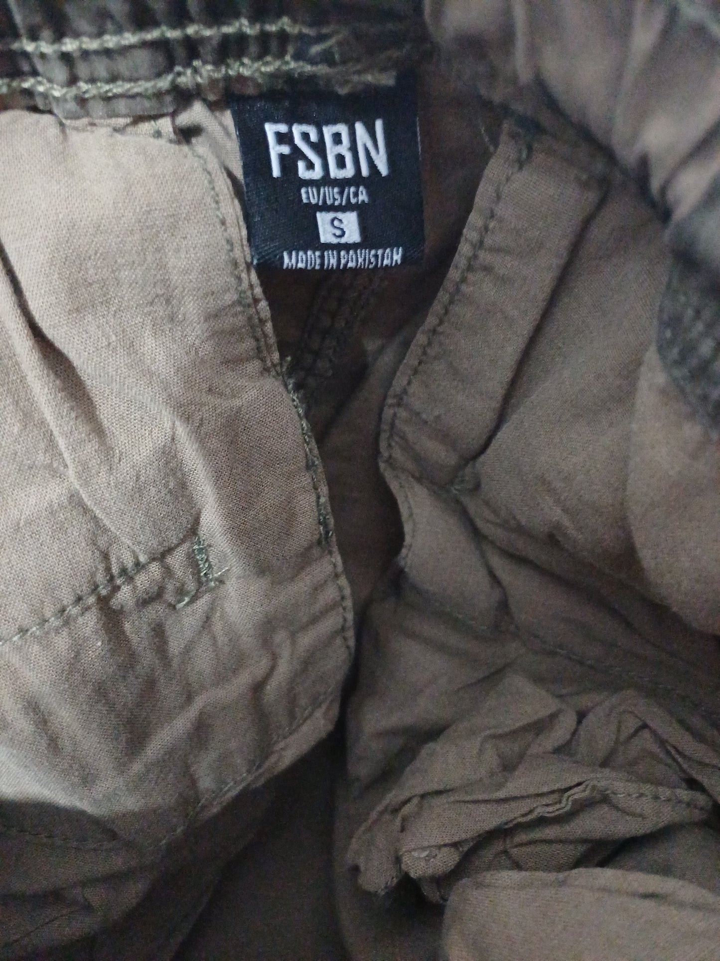 FSBN Green Brown Camo Cargo Joggers Small W30 L28 - Very Good Condition