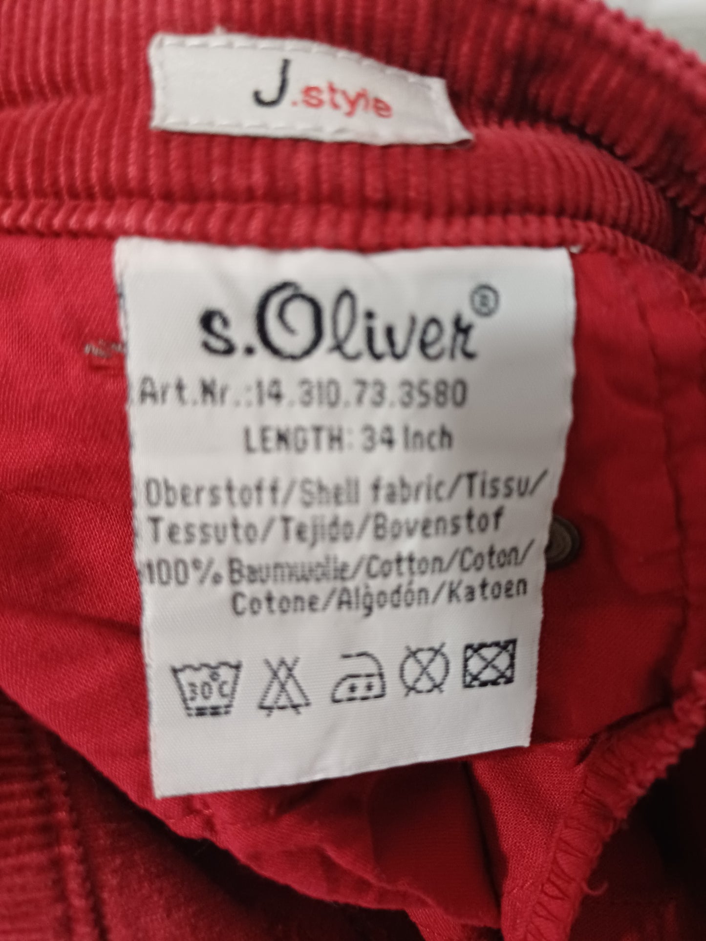 S.Oliver Corduroy Flared Trousers Size 40 - Very Good Condition
