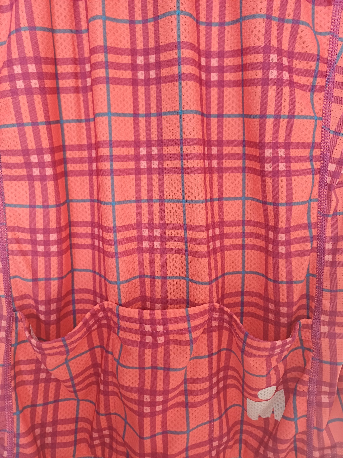 Zoot Ironman Pink Plaid Cycling Jersey Large 19" PTP - Good Condition