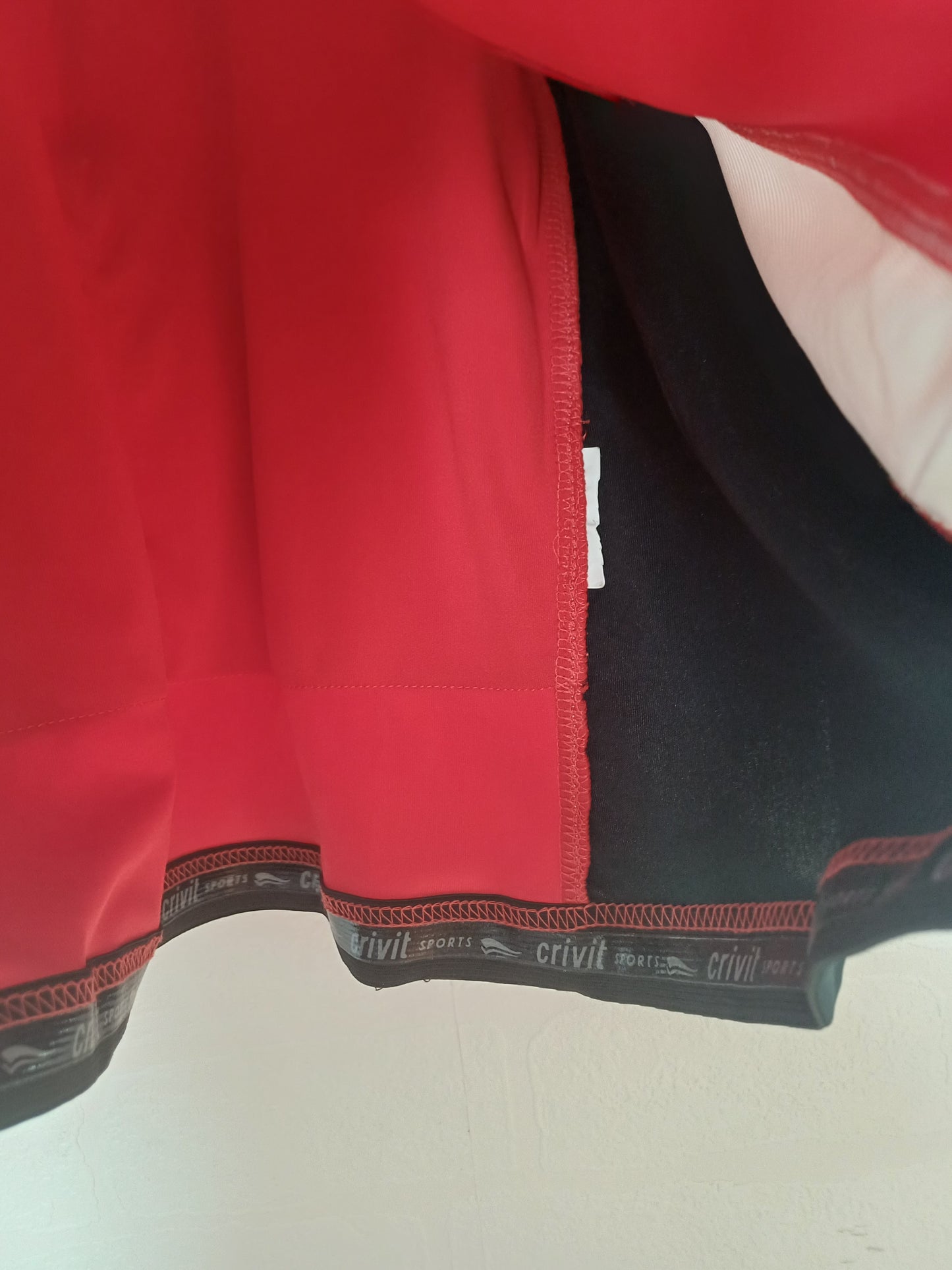 Crivit Red and White Full Zip Cycling Jersey Large 19" PTP - Good Condition