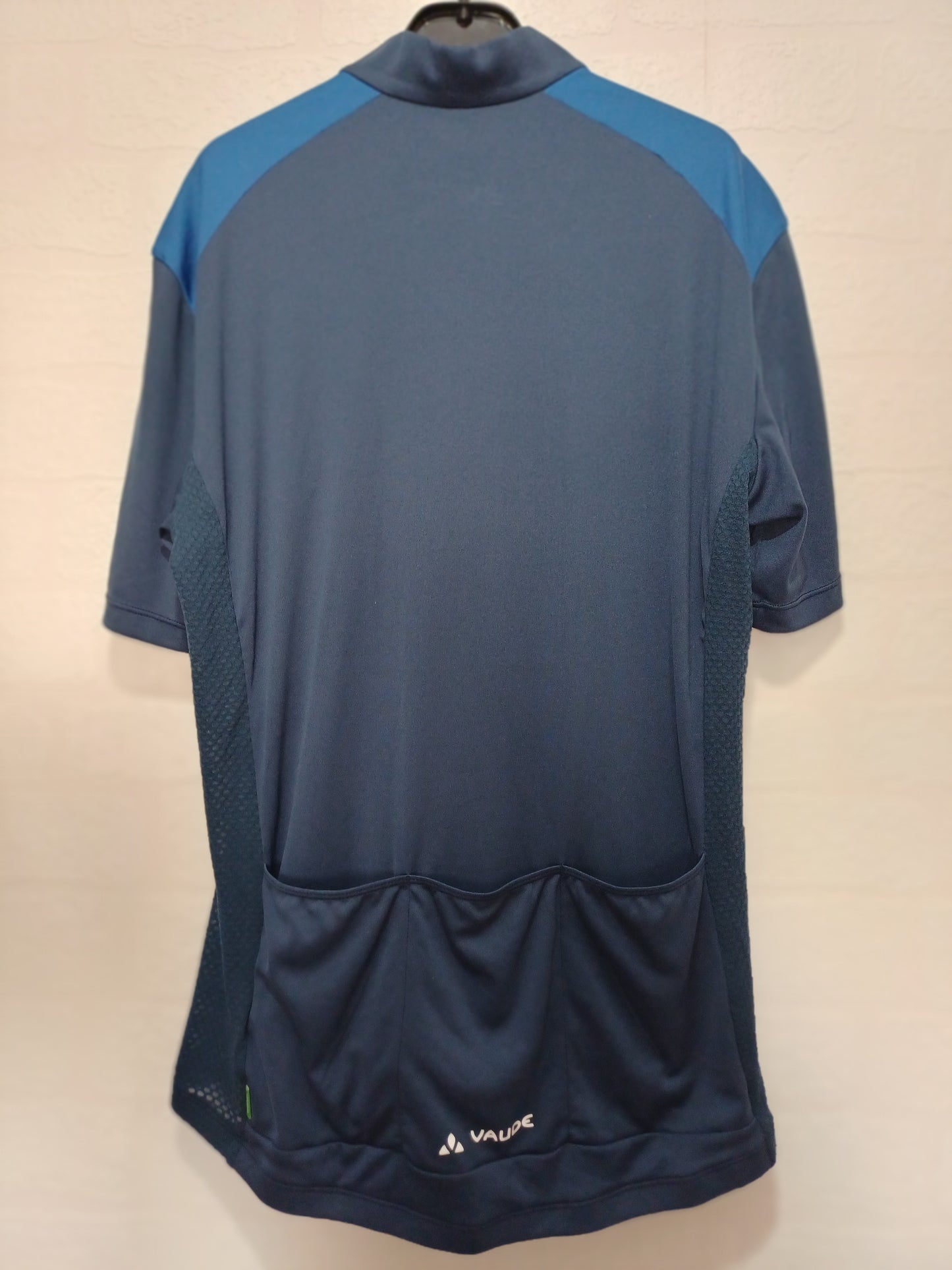Vaude Navy Blue And Blue Cycling Jersey Medium 19" PTP - Good Condition