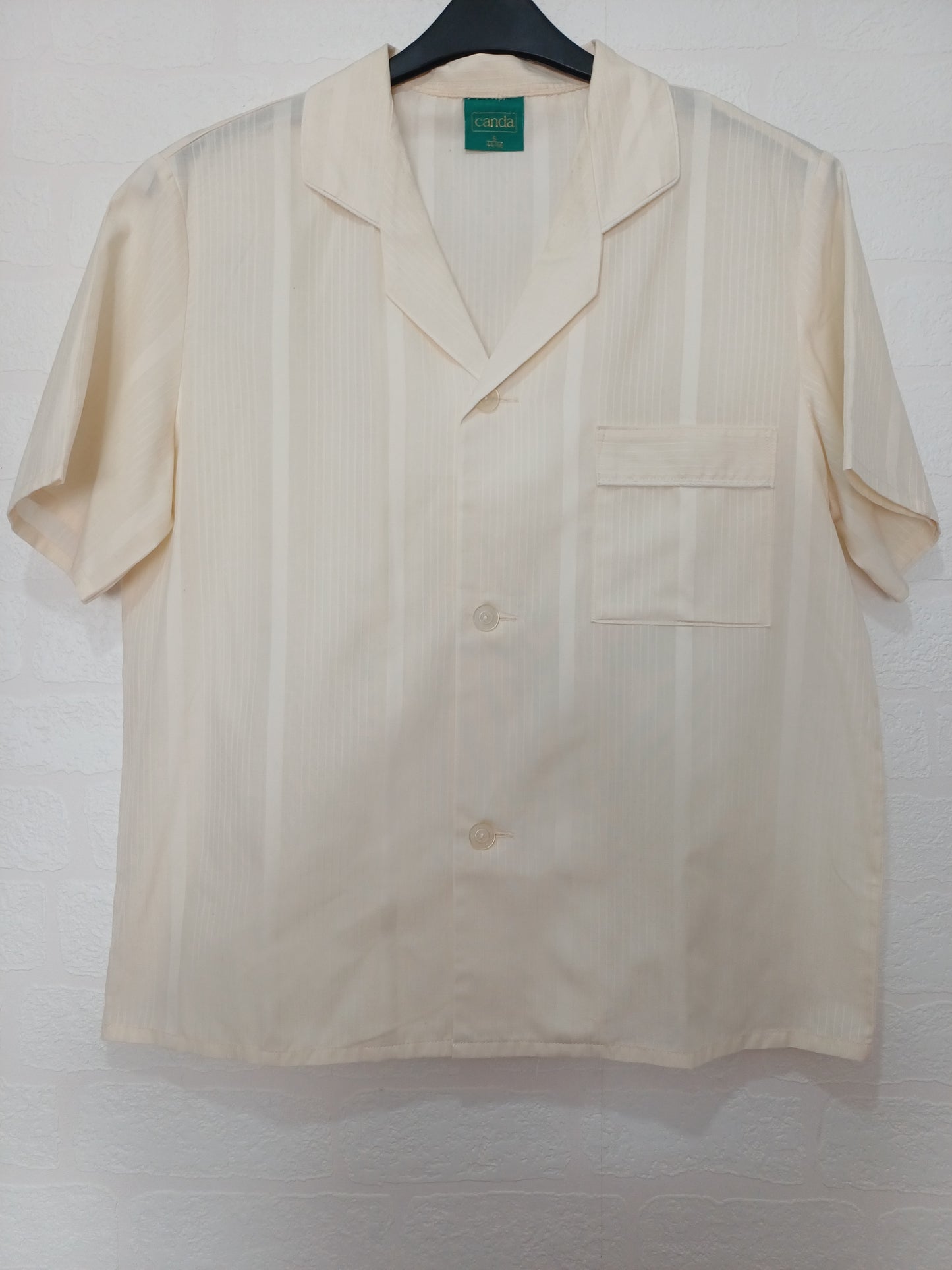 Canda Cream Vintage Blouse Small 21.5" PTP - Good Condition