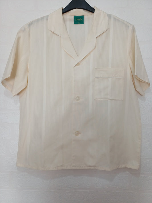Canda Cream Vintage Blouse Small 21.5" PTP - Good Condition