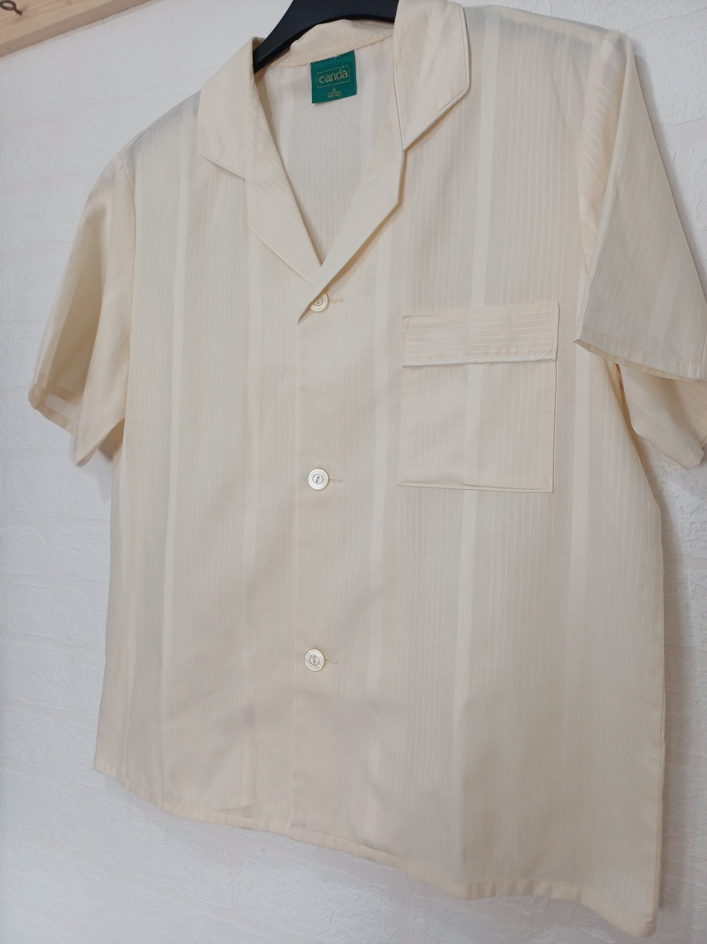 Canda Cream Vintage Blouse Small 21.5" PTP - Good Condition