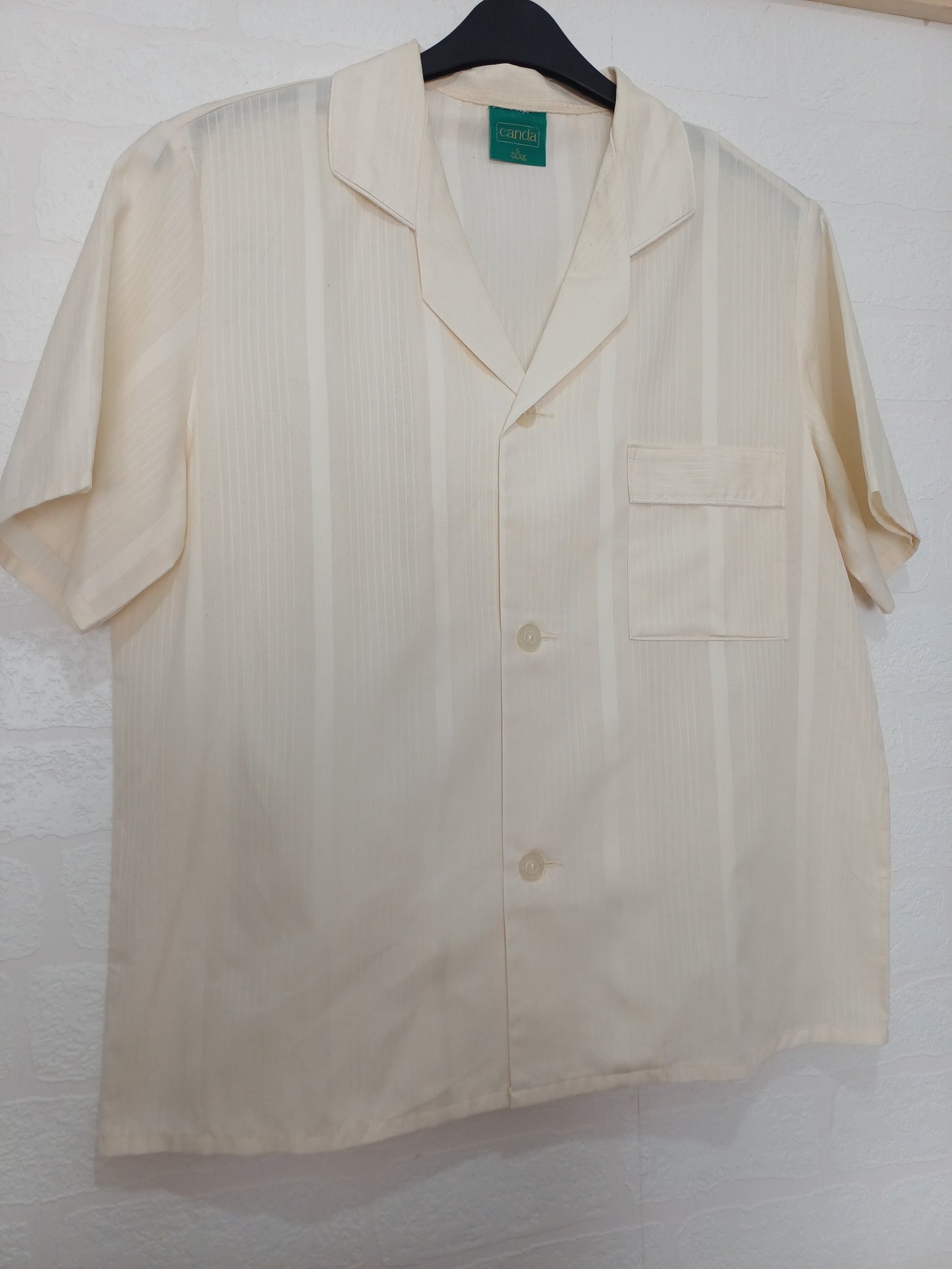 Canda Cream Vintage Blouse Small 21.5" PTP - Good Condition