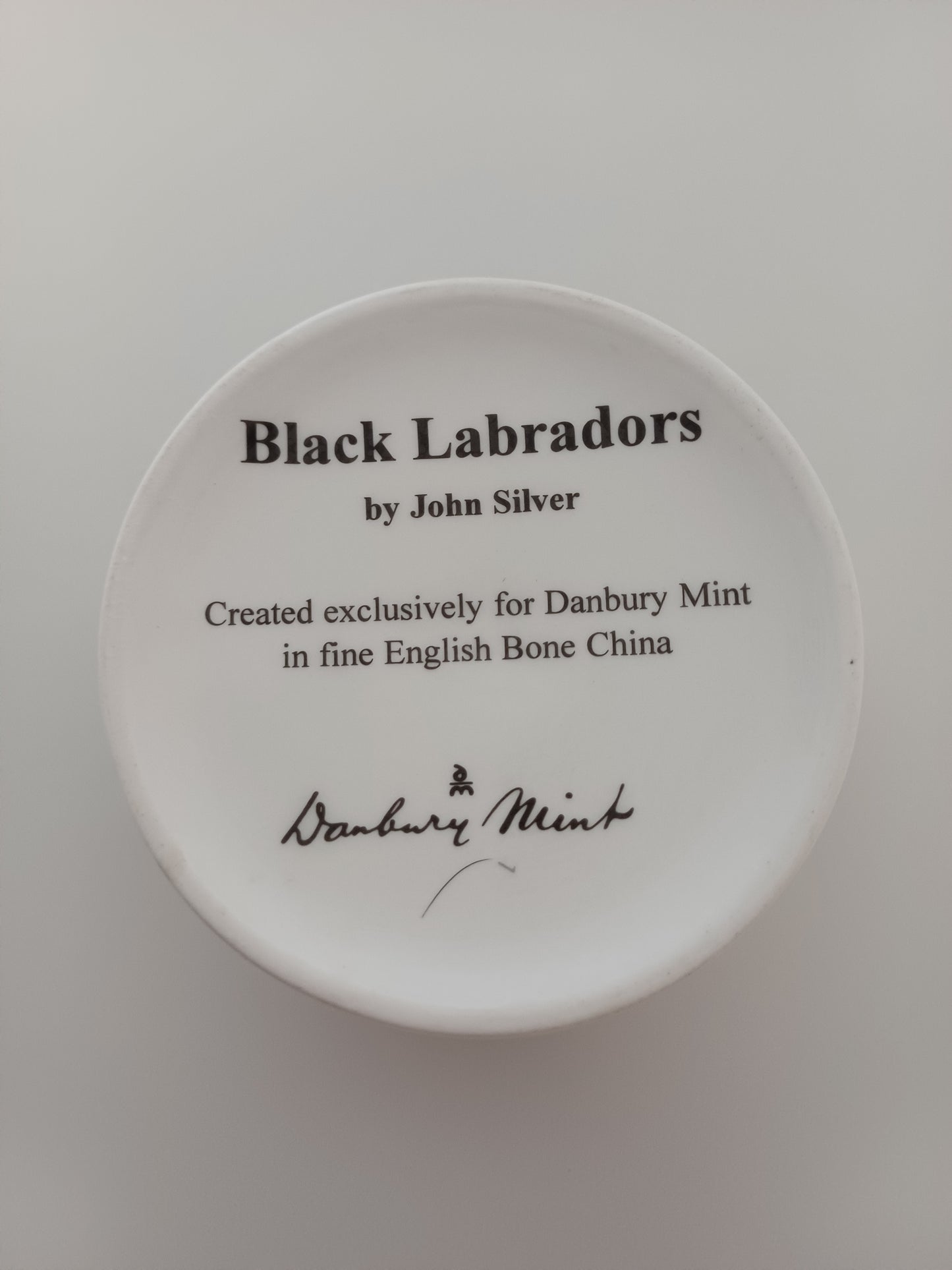 Danbury Mint Fine English Bone China Black Labrador Sugar Bowl by John Silver - Very Good Condition